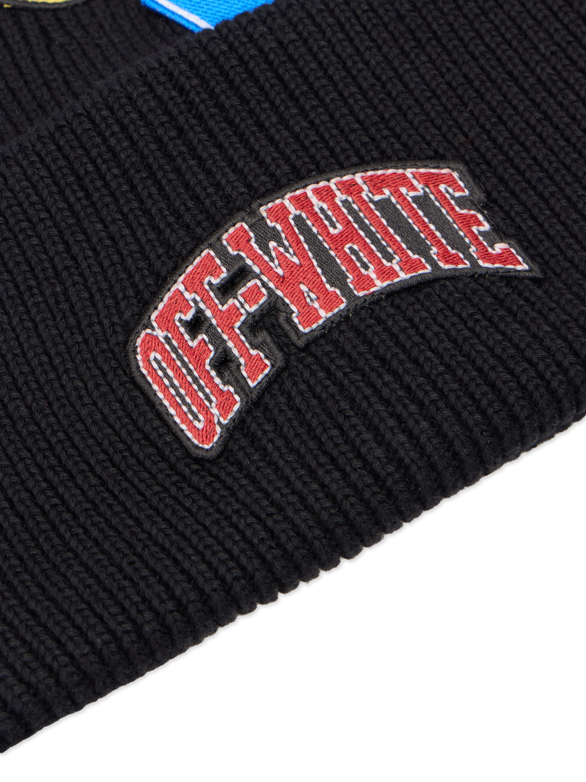 OFF WHITE Mix Logos Knit Beanie BLACK - MULTICOLOR OMLC030F25KNI001