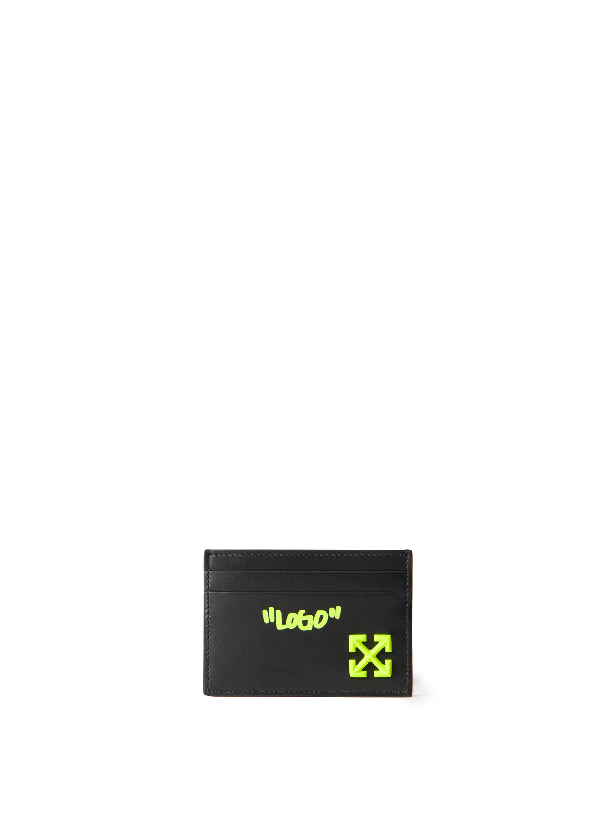 OFF WHITE Jitney Quote Card Case BLACK - YELLOW FLUO OMND09FF25LEA001