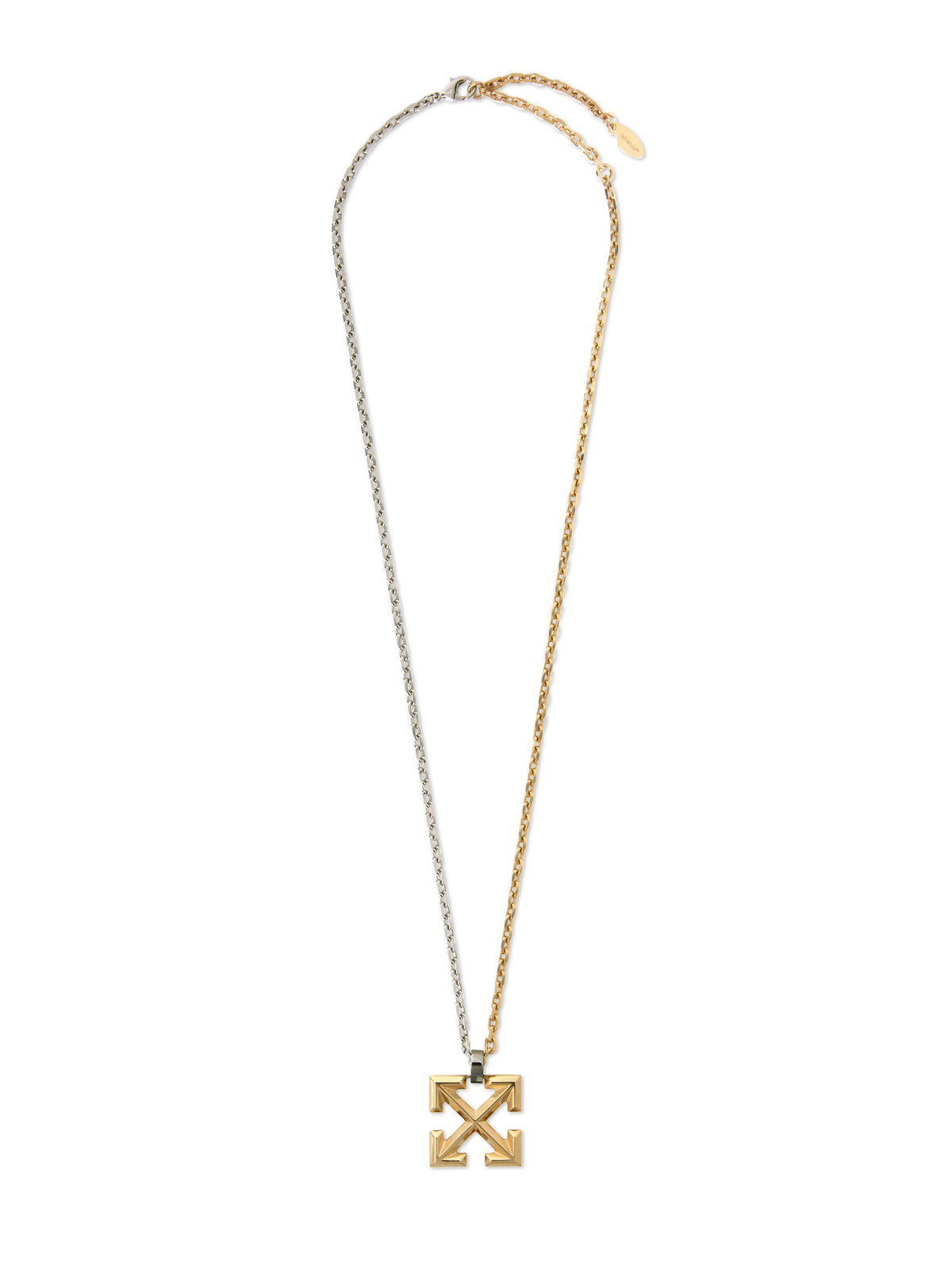 OFF WHITE Arrow Necklace Bicolor GOLD OMOB15LS25MET001
