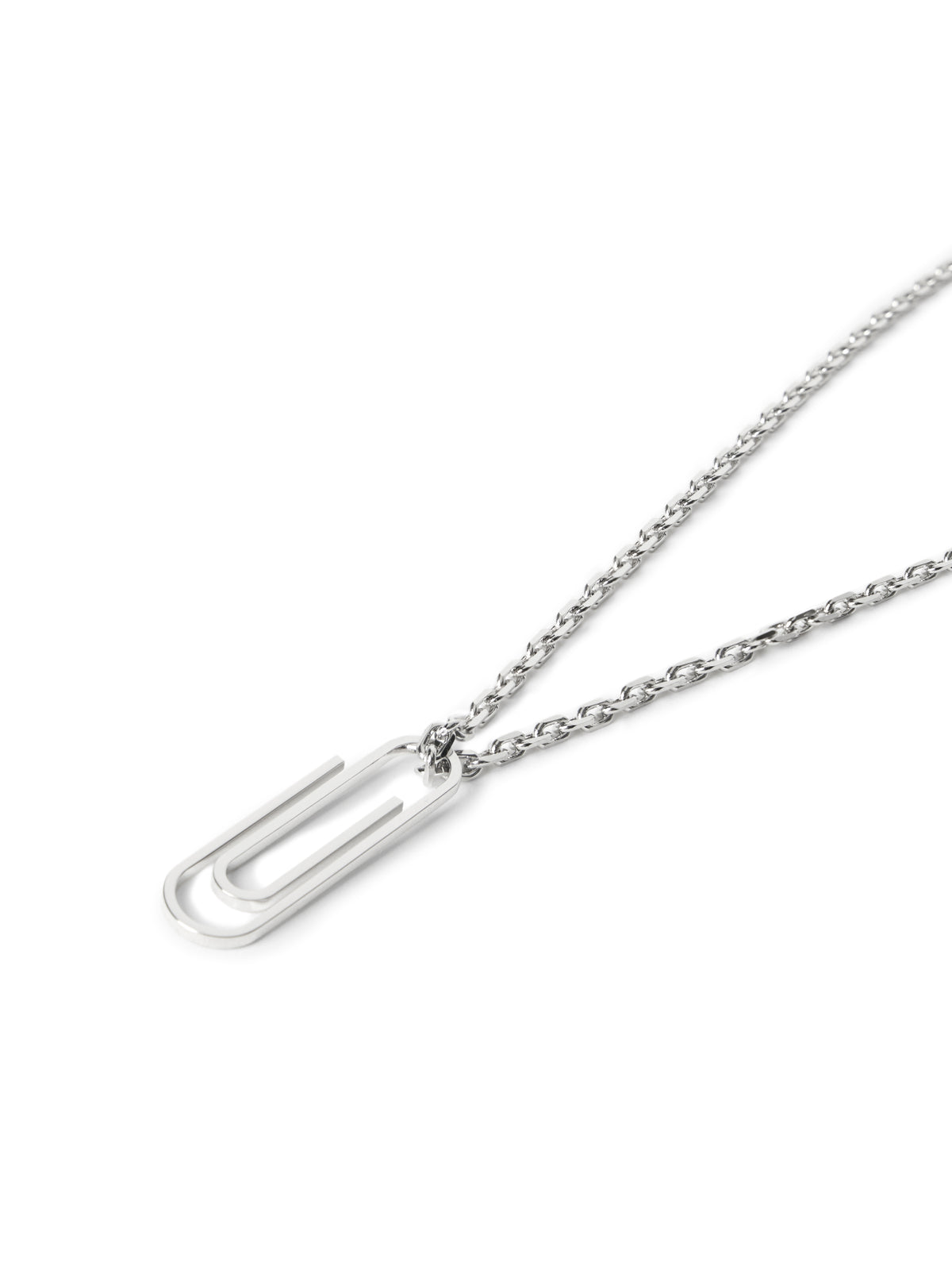 OFF WHITE Paperclip Necklace SILVER OMOB169S26MET001