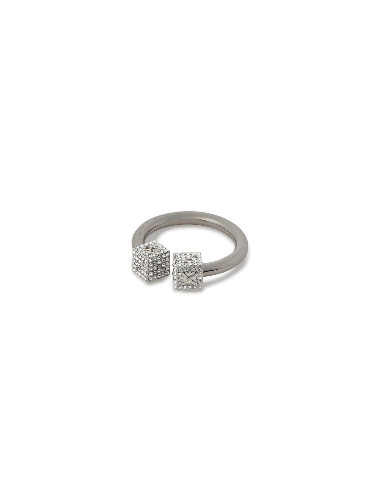 OFF WHITE Mini Dice Ring SILVER OMOC07CS25MET001