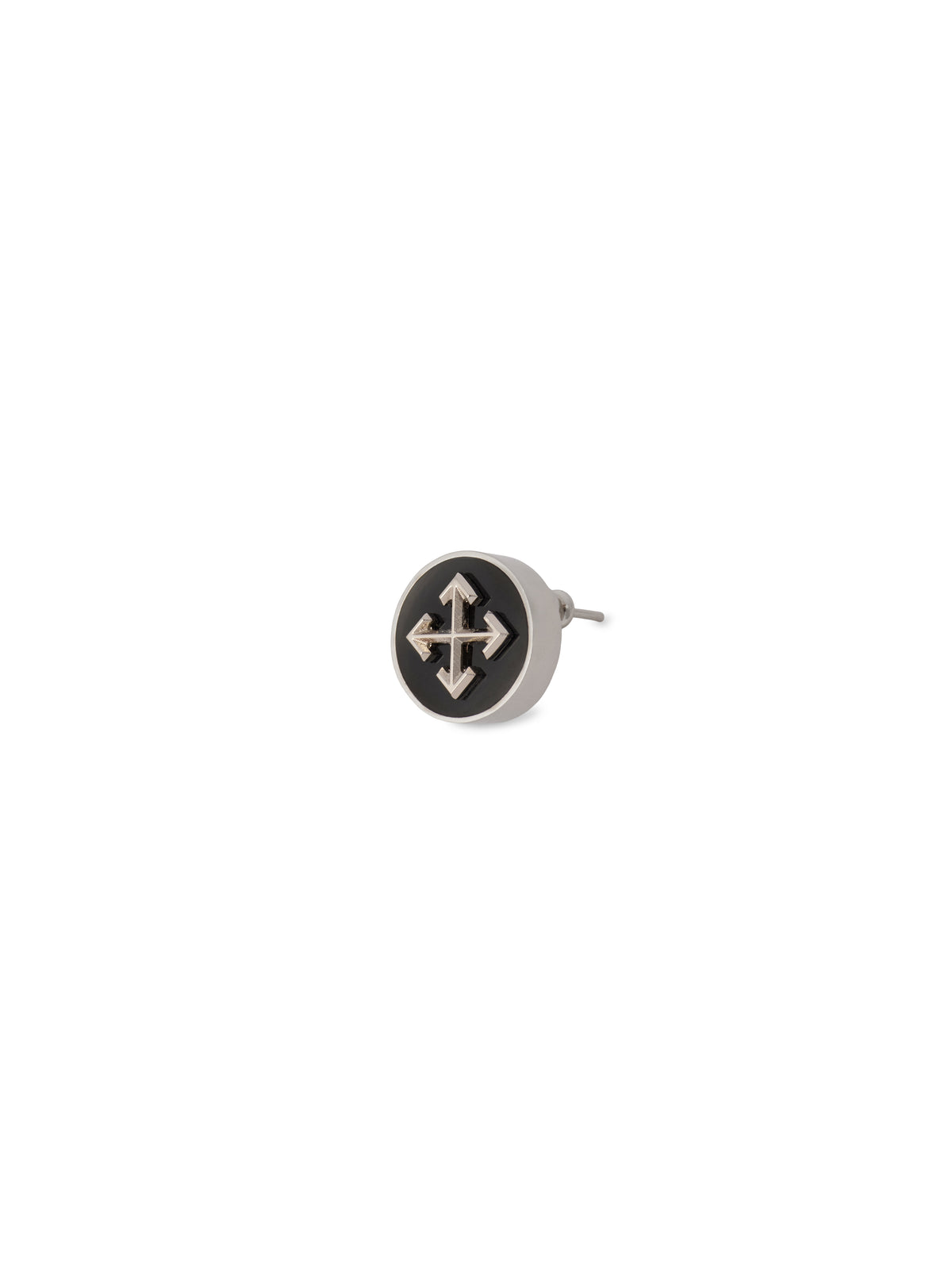 OFF WHITE Round Arrow Mono Earring SILVER - BLACK OMOD11LF25MET001