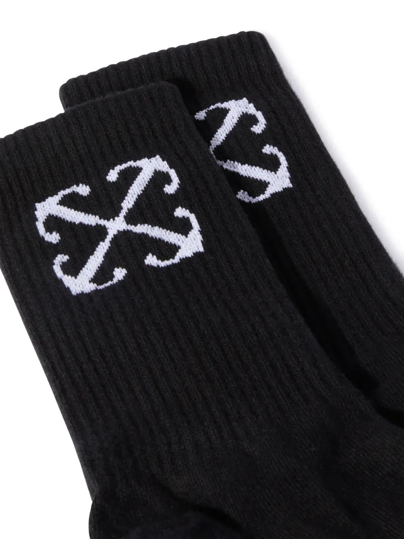 OFF WHITE ARROW MID SOCKS BLACK OMRA080C99KNI001