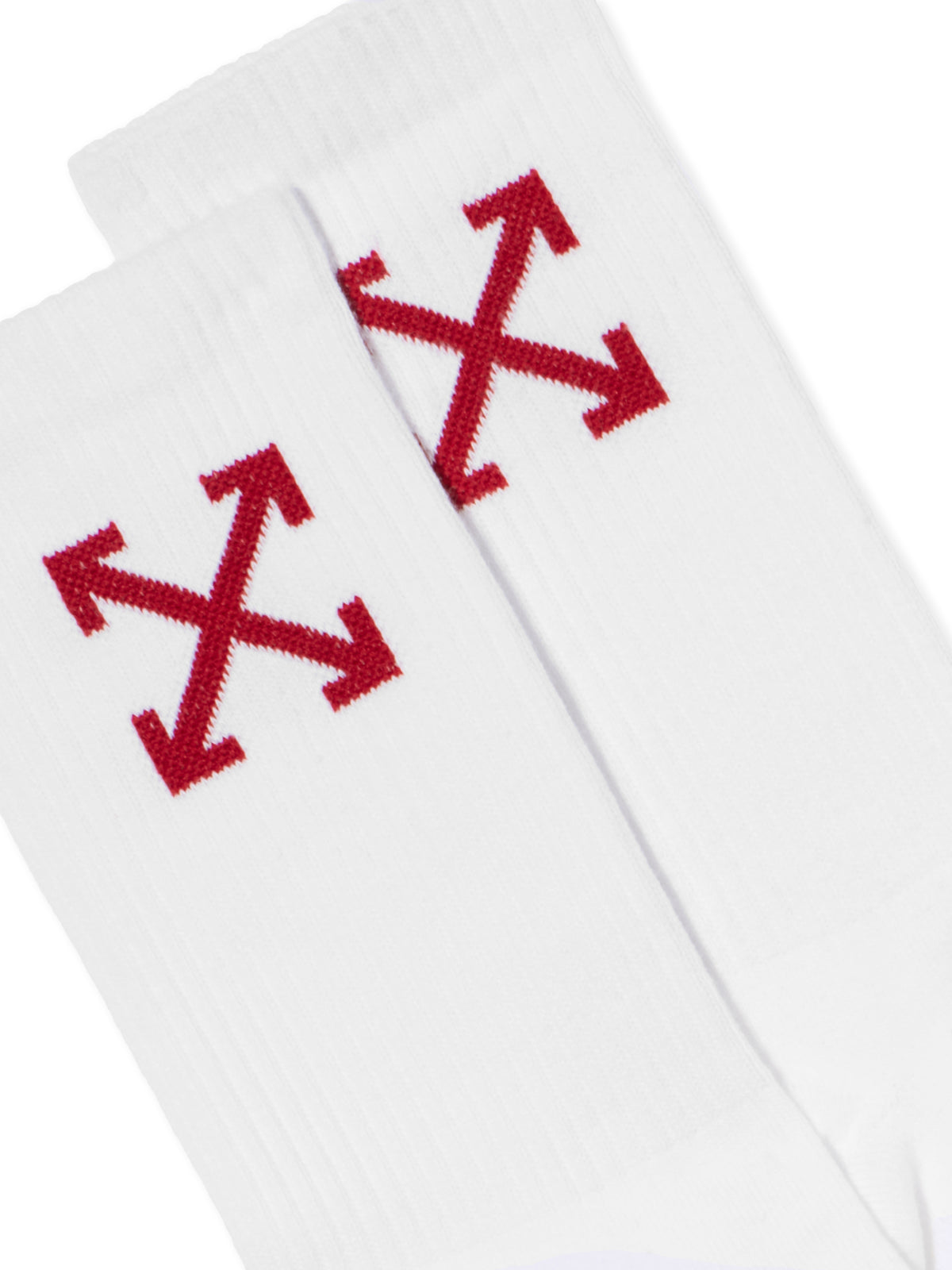 OFF WHITE Arrow Mid Calf Socks WHITE - STRAWBERRY RED OMRA080F25KNI001