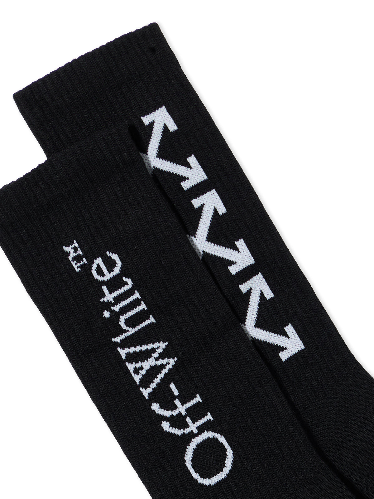 OFF WHITE Triple Arrow Long Socks BLACK - WHITE OMRA08JC99KNI002