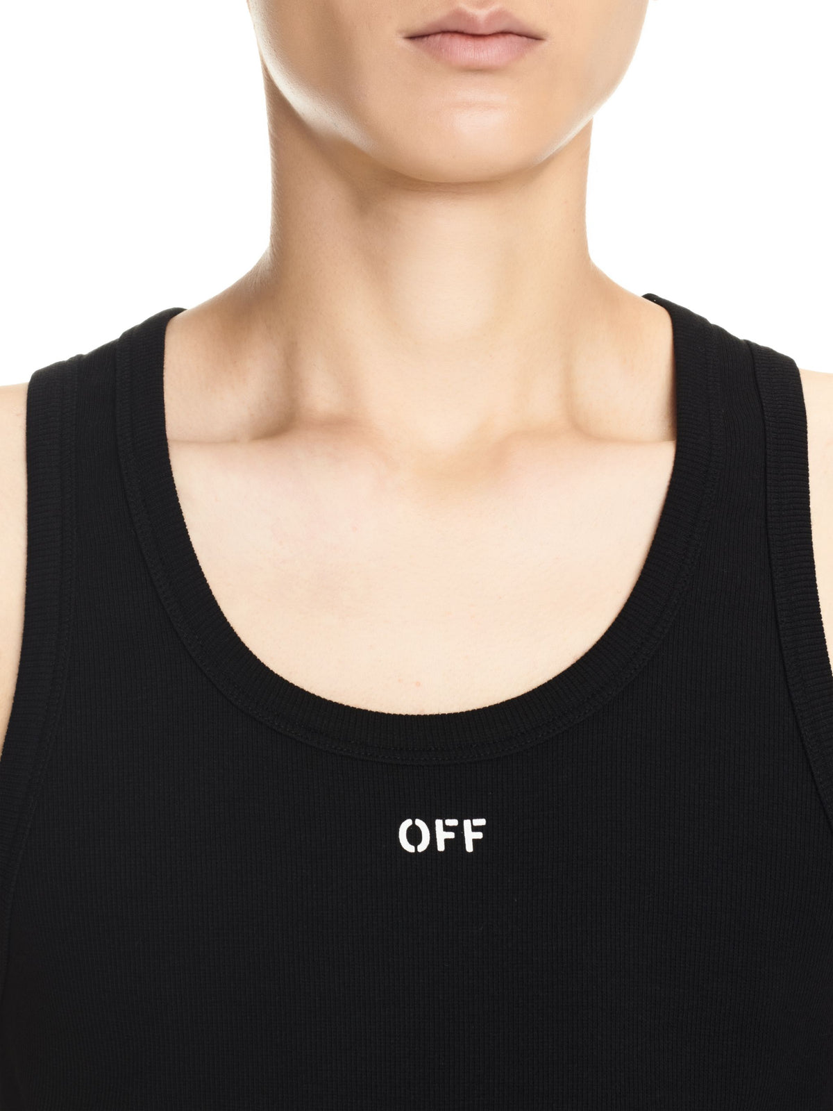 OFF WHITE Off Stamp Rib Tanktop BLACK OMUY006C99JER001