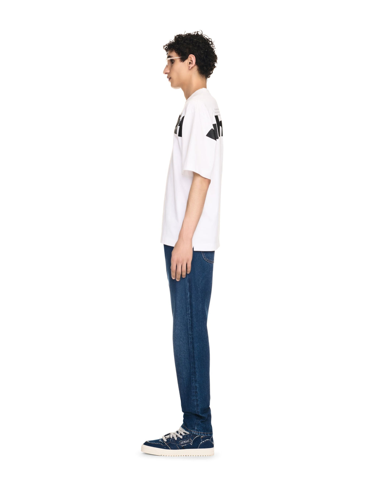 OFF WHITE Script Tapered Jeans BLUE OMYA175F24DEN001