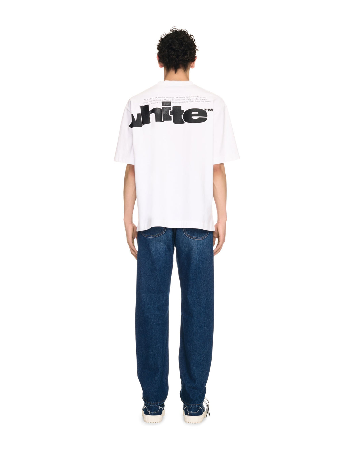 OFF WHITE Script Tapered Jeans BLUE OMYA175F24DEN001