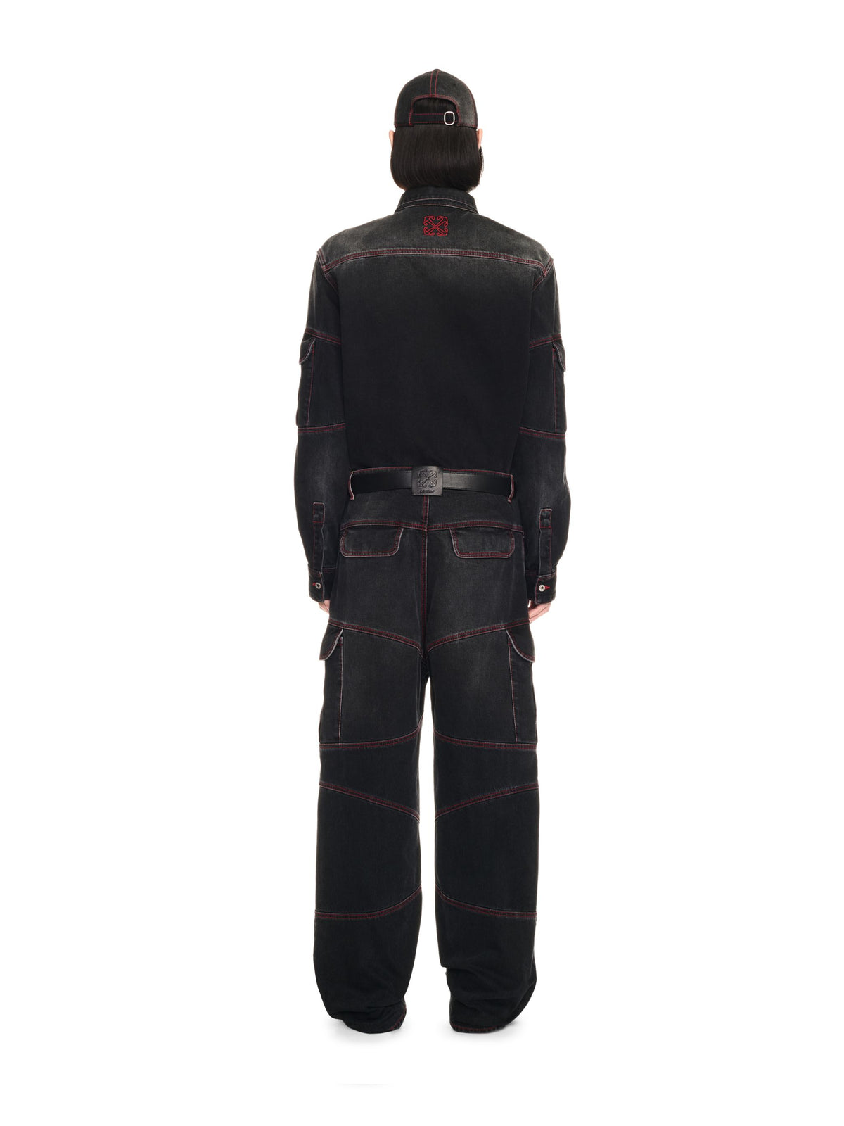 OFF WHITE Script Samurai Straight Jeans BLACK OMYA188F24DEN001