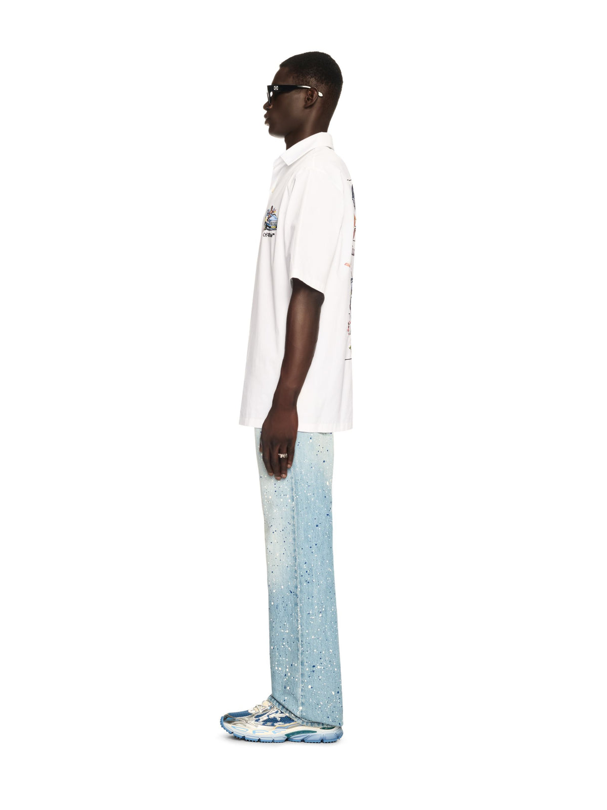 OFF WHITE Paint Relaxed Jeans BLUE OMYA18JS25DEN002