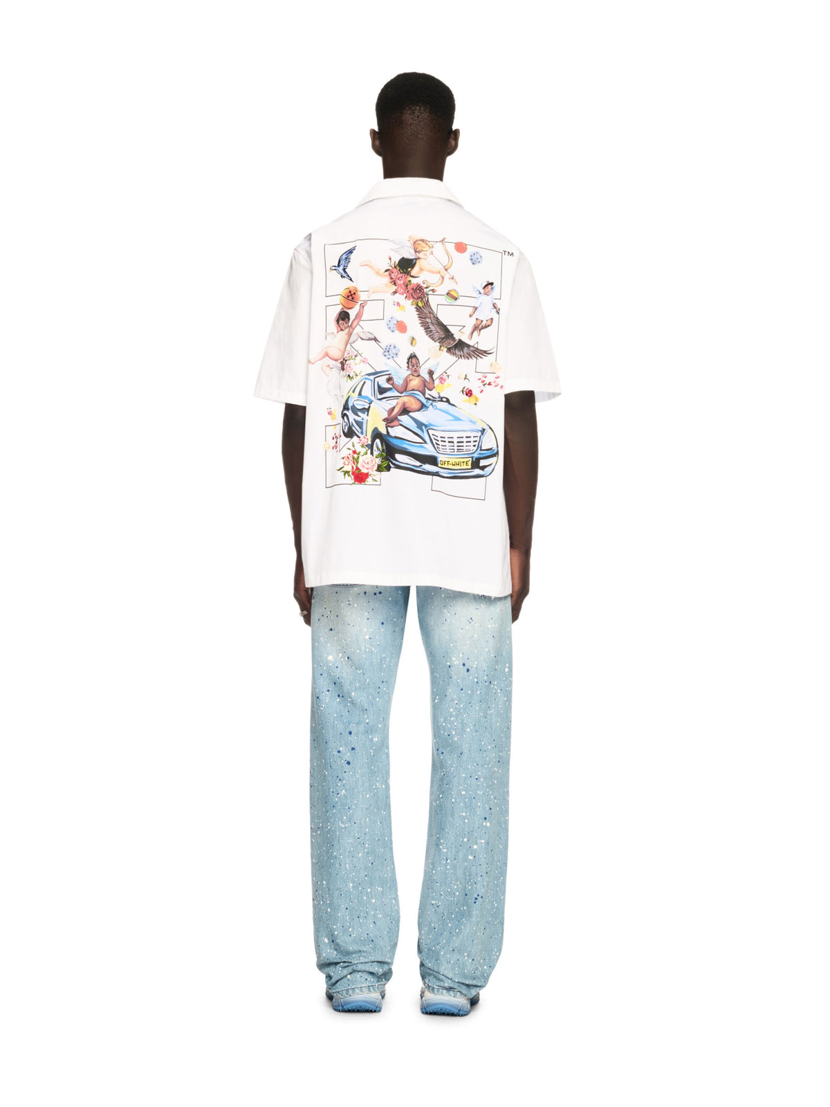 OFF WHITE Paint Relaxed Jeans BLUE OMYA18JS25DEN002