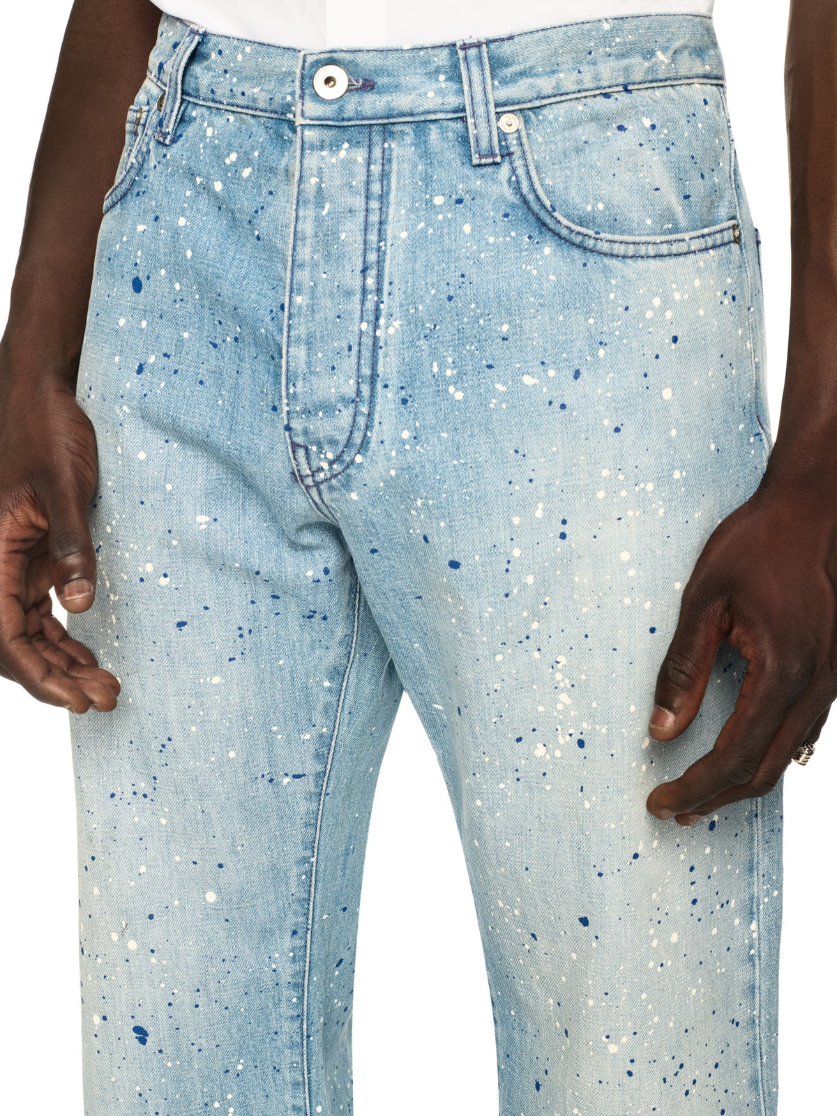 OFF WHITE Paint Relaxed Jeans BLUE OMYA18JS25DEN002