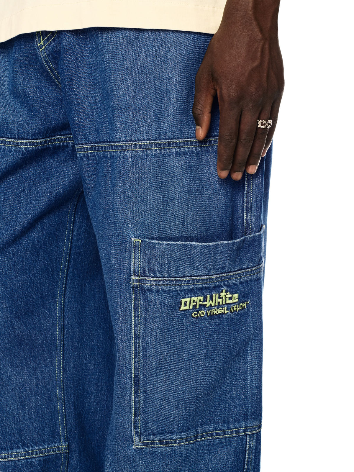 OFF WHITE Off Irreg Den Cargo Jeans BLUE OMYA18QS25DEN001