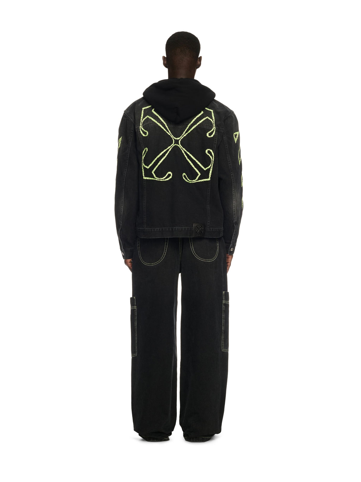 OFF WHITE Off Irreg Den Cargo Jeans BLACK OMYA18QS25DEN002