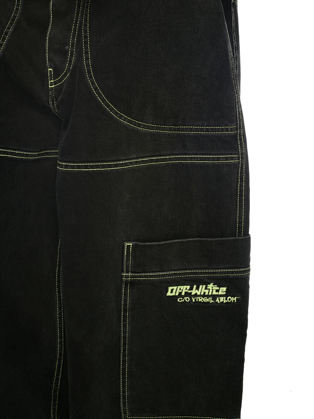 OFF WHITE Off Irreg Den Cargo Jeans BLACK OMYA18QS25DEN002