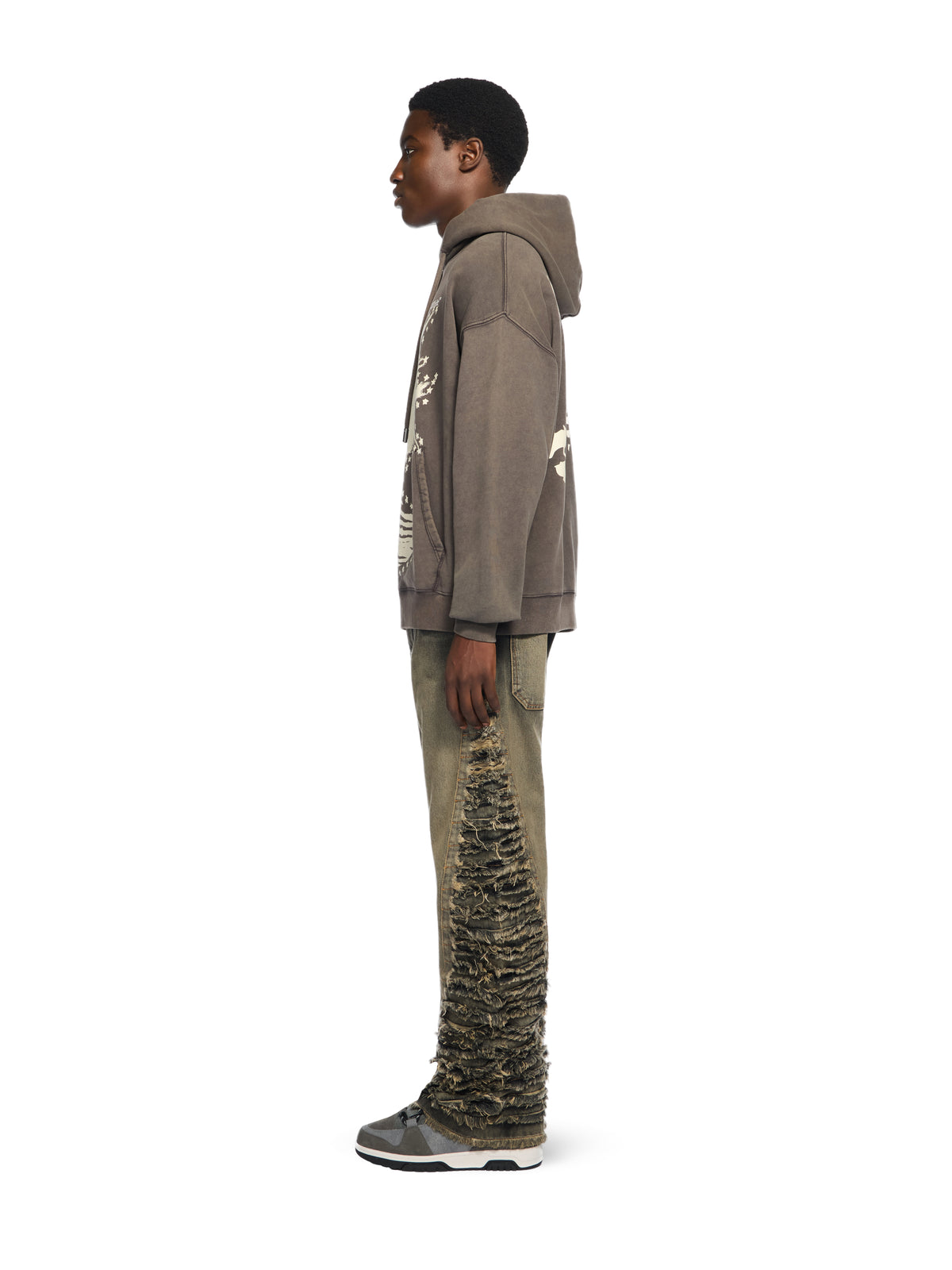 OFF WHITE Side Distressed Jeans BLACK DIRTY TEAL OMYA19AW25DEN001