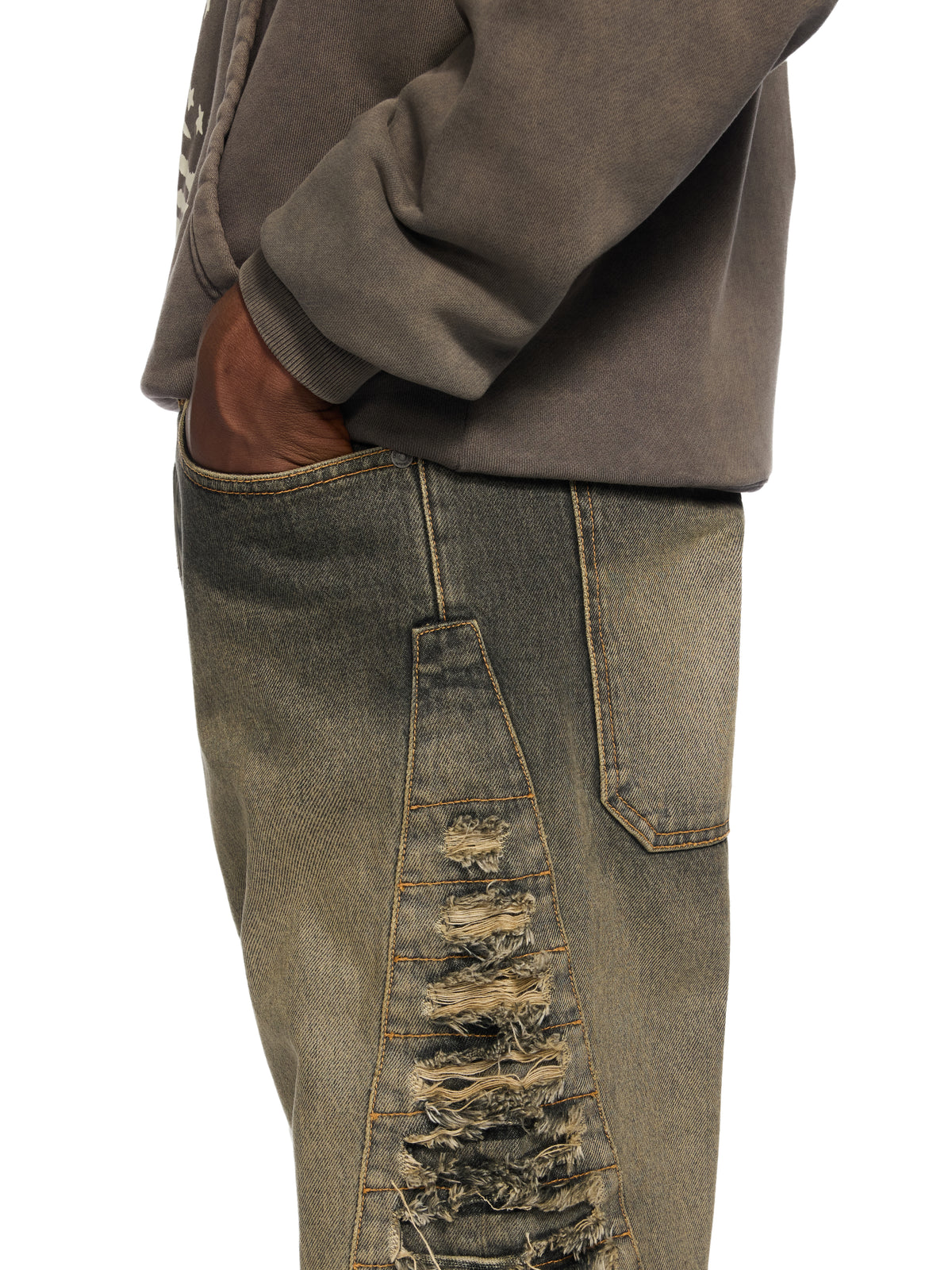 OFF WHITE Side Distressed Jeans BLACK DIRTY TEAL OMYA19AW25DEN001