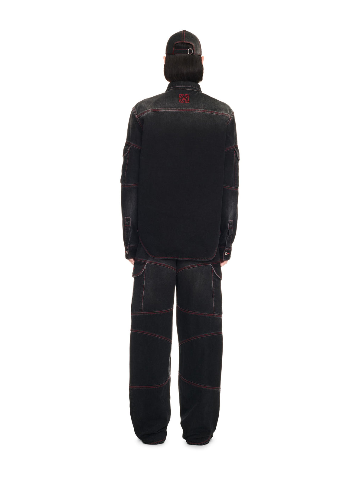 OFF WHITE Script Samurai Den Shirt BLACK OMYD05CF24DEN001