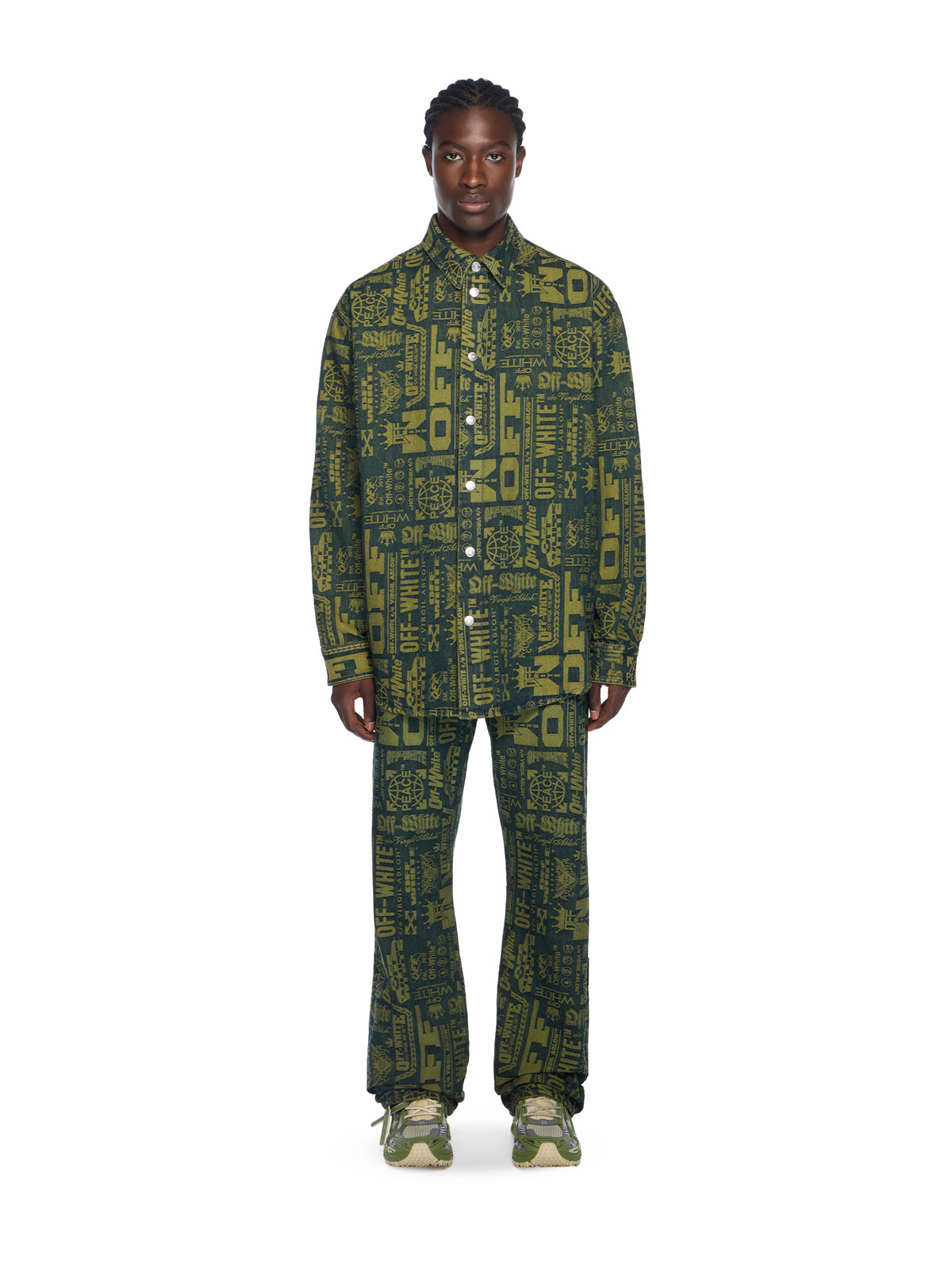 Multilogo Jacquard Denim Shirt