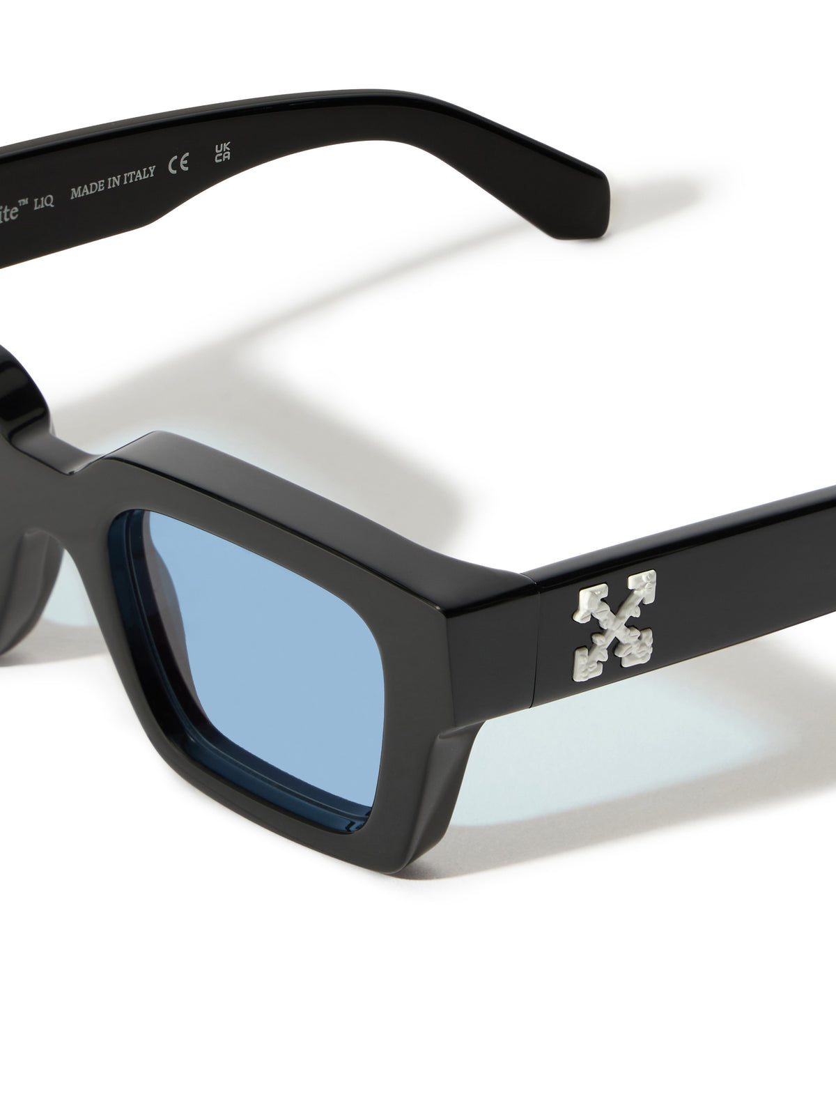 OFF WHITE Virgil M Light Blue Lens Sunglasses Shiny Black OW1022103750
