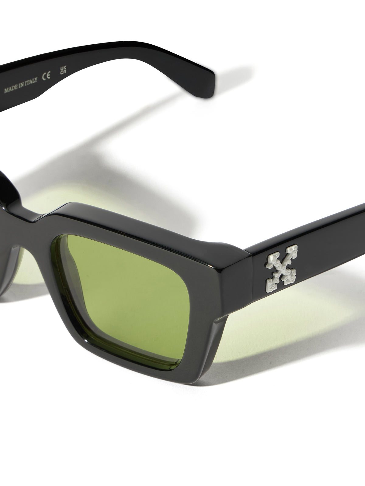 OFF WHITE Virgil L Light Green Lens Sunglasses Shiny silver OW1022105053