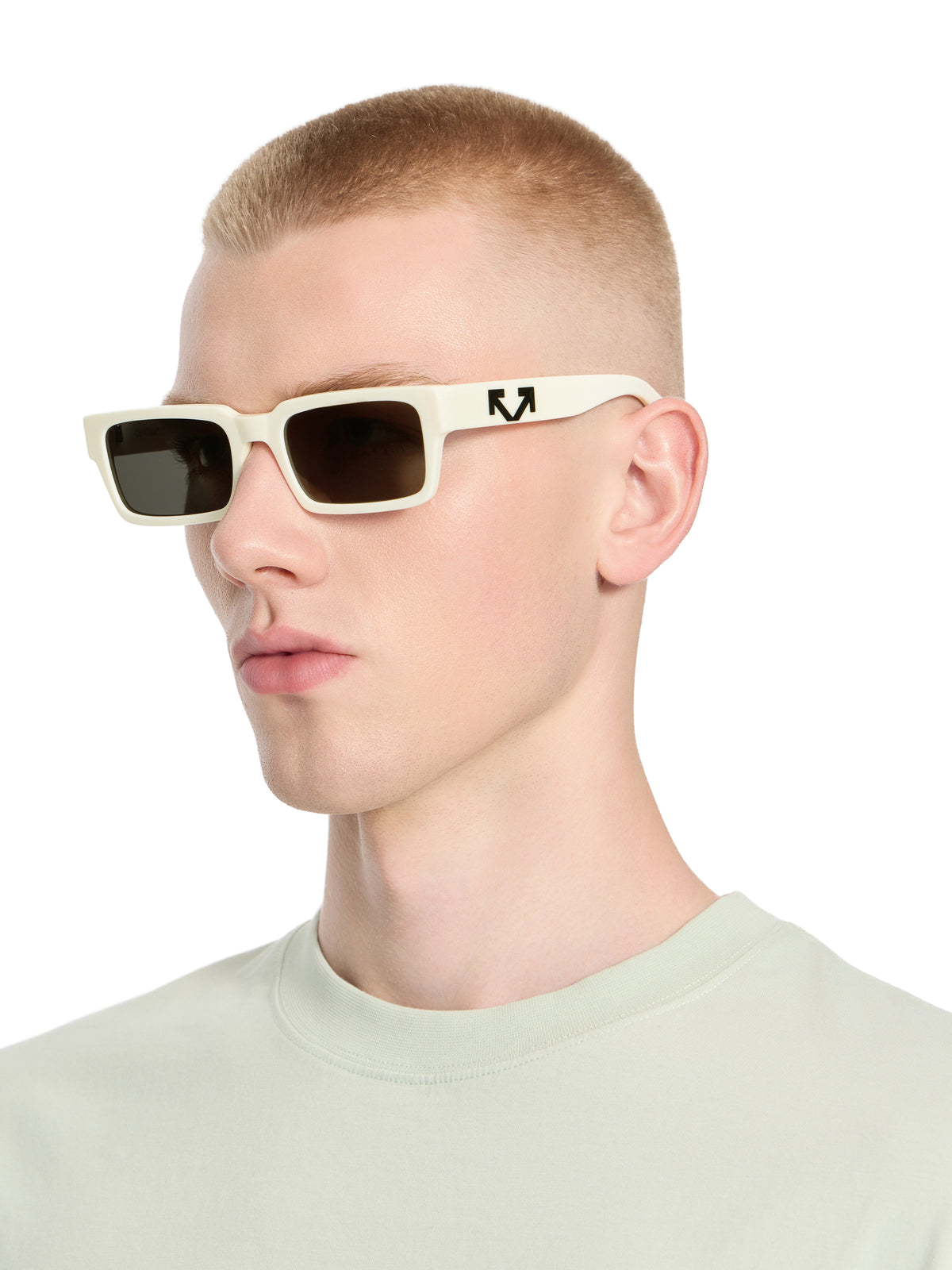 OFF WHITE Huntington Smoke Lens Sunglasses Shiny Black OW1032010755