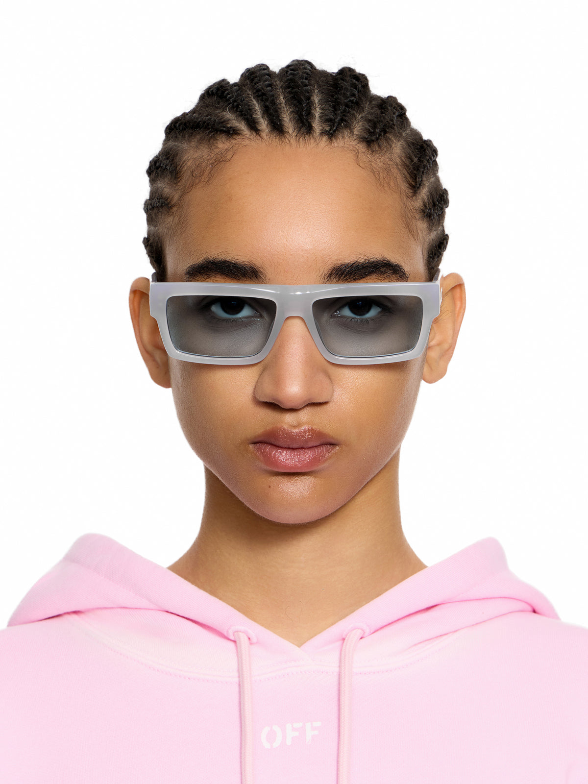 OFF WHITE Montgomery Light Blue Lens Sunglasses Shiny Black OW1035094056