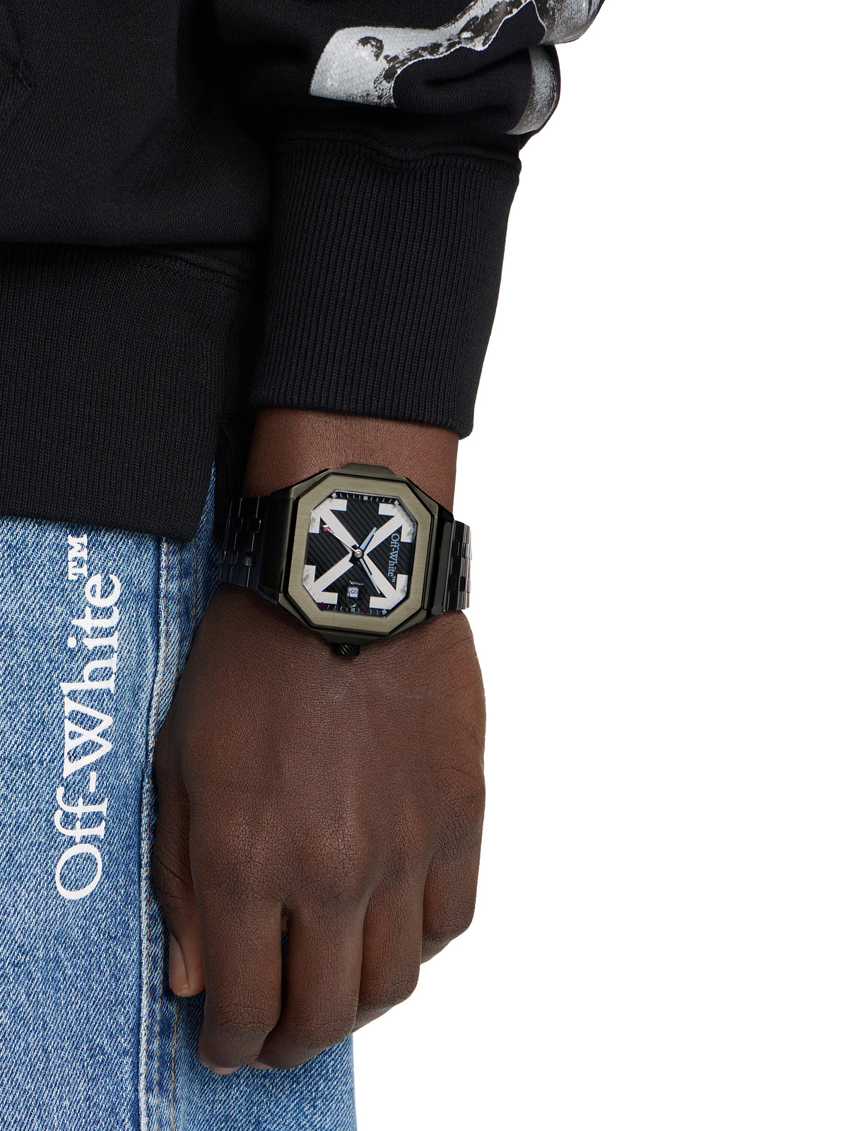 OFF WHITE "Heavy Duty" Watch Two Tone Black & Gun OW1G011M
