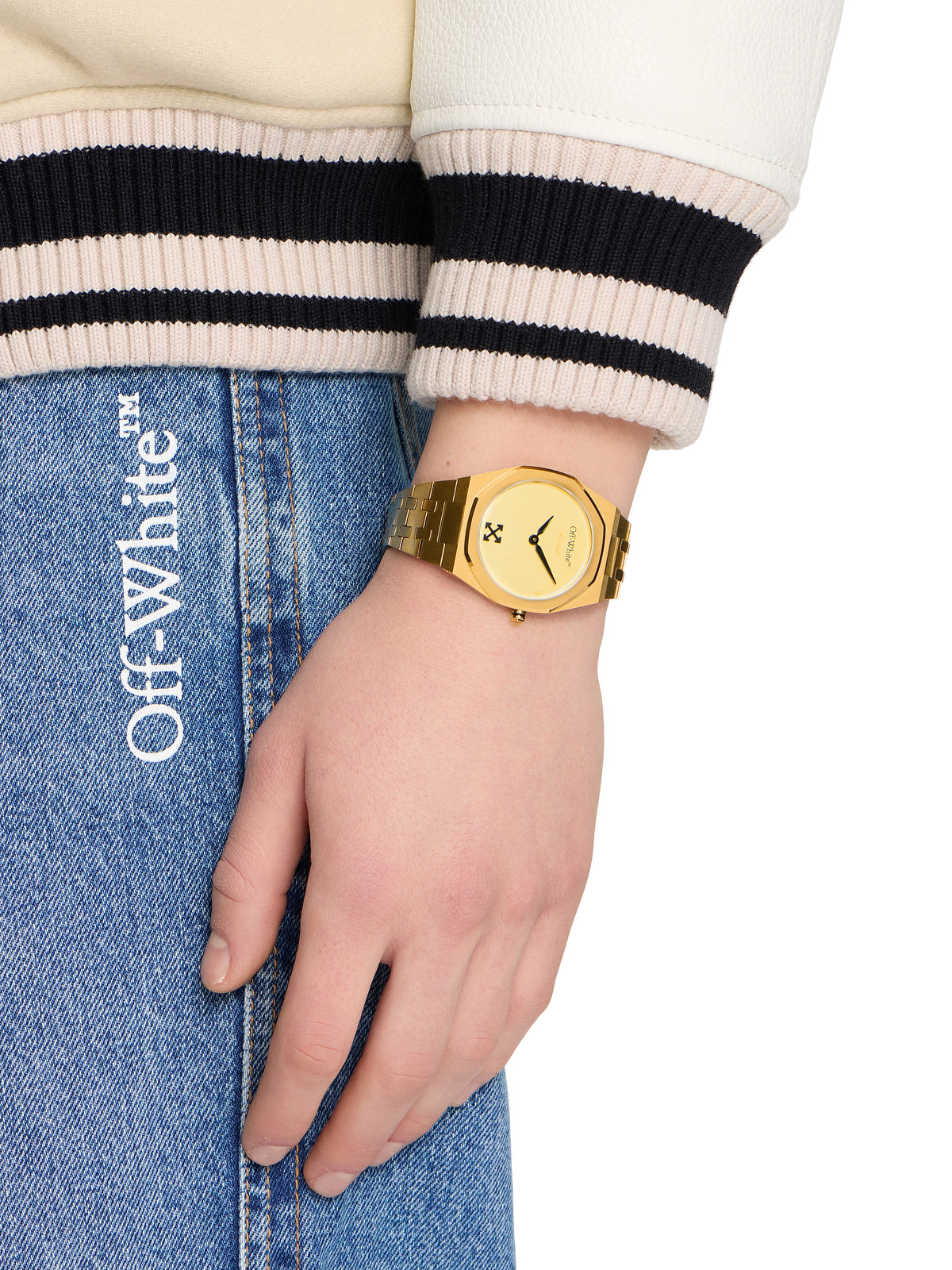 OFF WHITE "On Time" Watch Gold OW1G018M