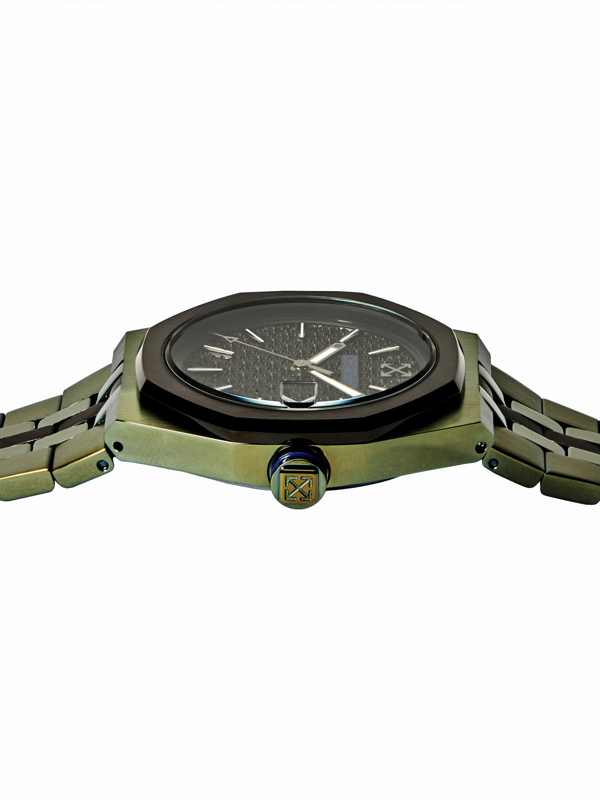 OFF WHITE "Signal" Watch Two Tone Olive & Black OW1G026M