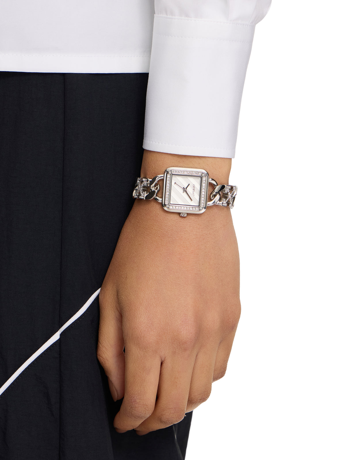 OFF WHITE "Street Bling" Watch Silver OW1L033M