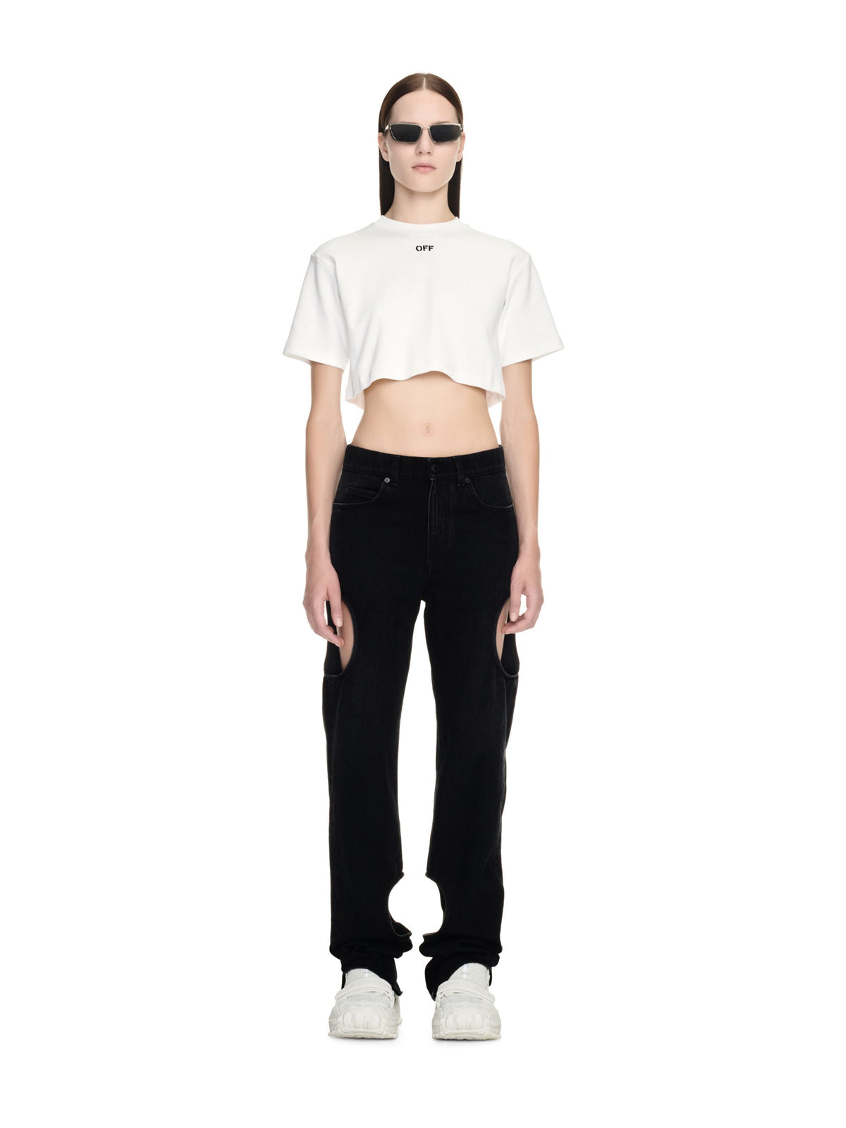 OFF STAMP RIB CROPPED TEE