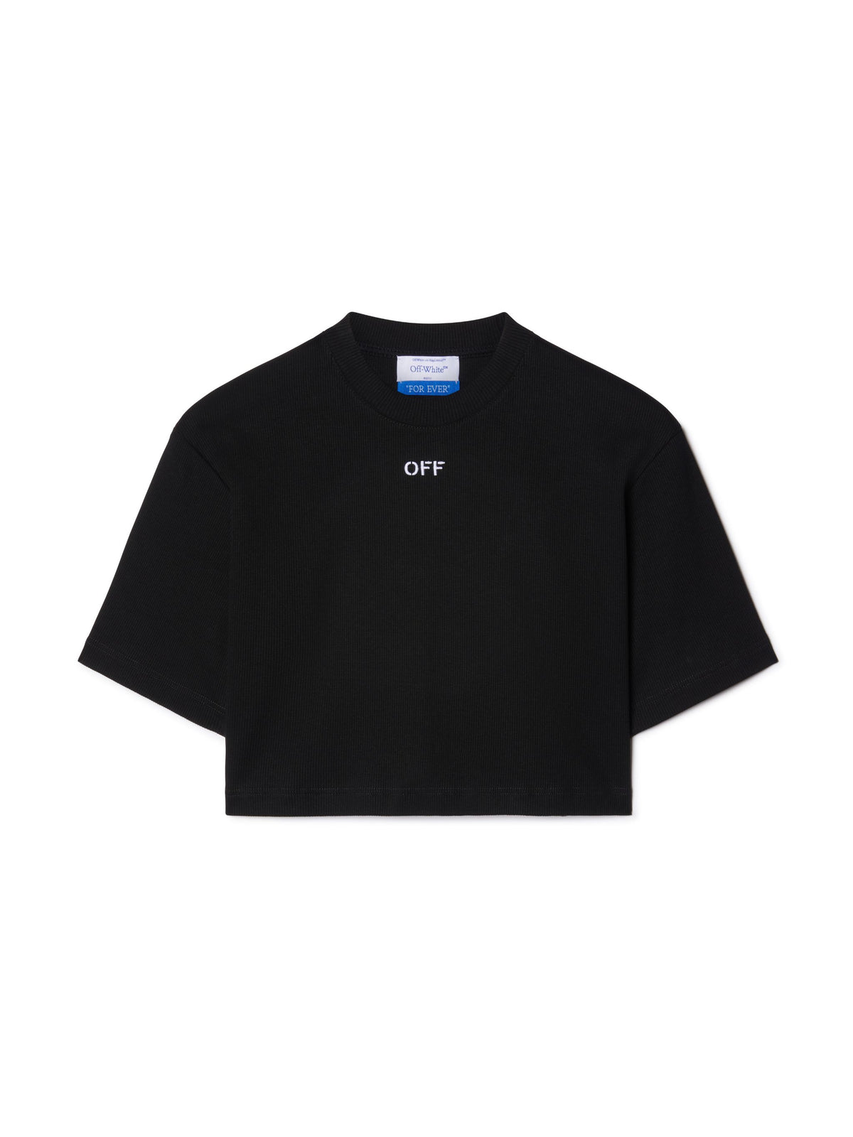 OFF WHITE OFF STAMP RIB CROPPED TEE BLACK OWAA081C99JER004