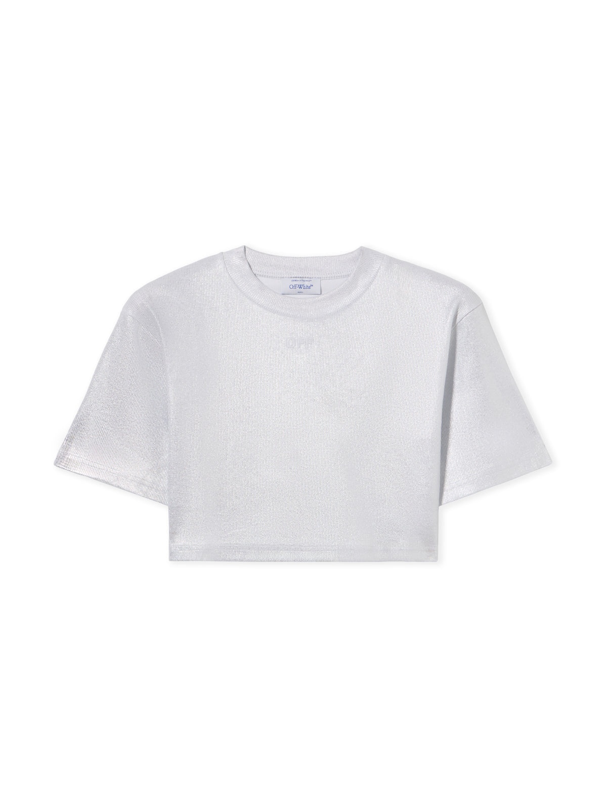 Off Coated Rib Crop T-Shirt