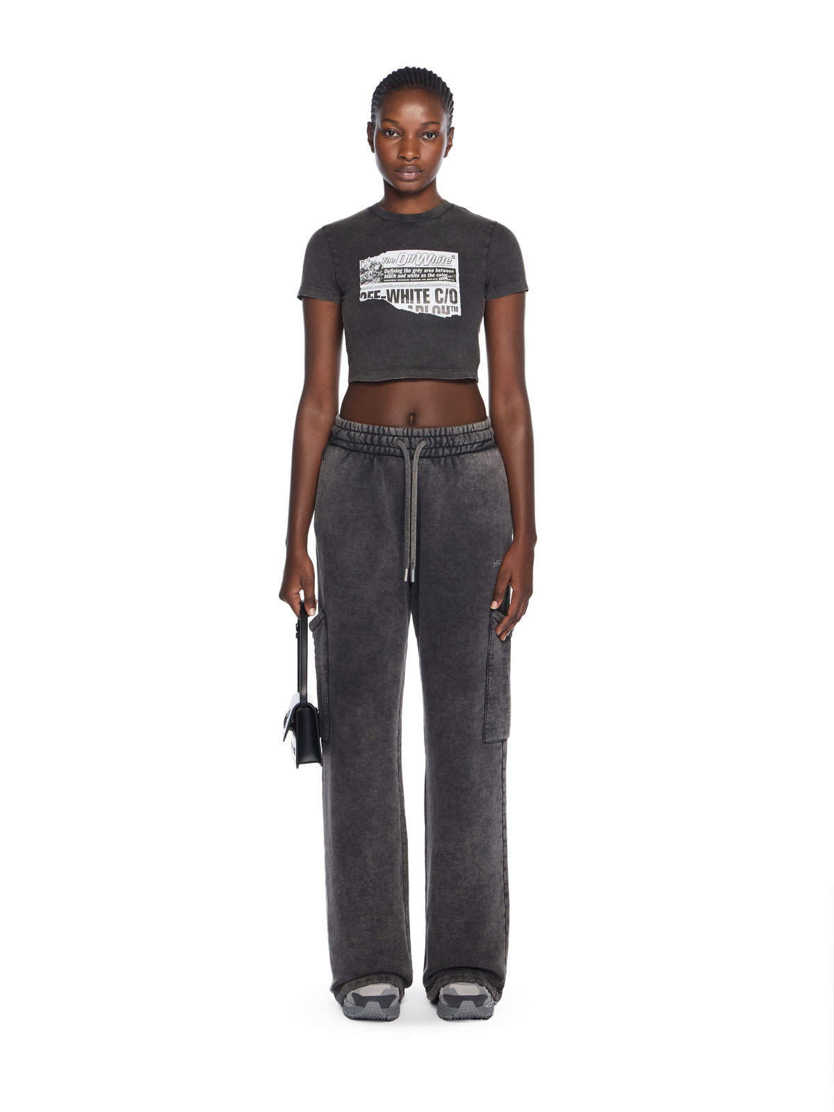 News Print 90s Crop Logo Tee