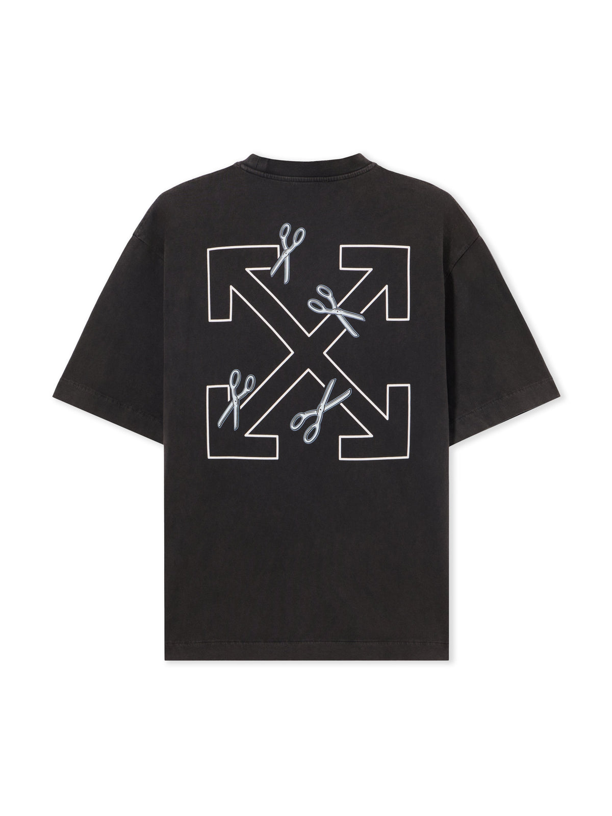 OFF WHITE Scissor Arrow Skate T-Shirt WASHED BLACK-WHITE OWAA134S25JER002