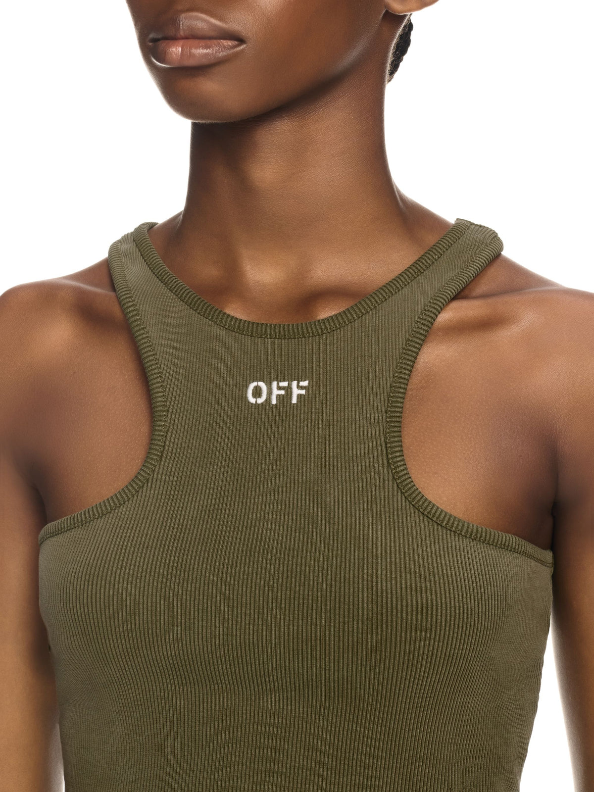 OFF WHITE Off Stamp Rib Rowing Top GREEN OWAD086S25JER002