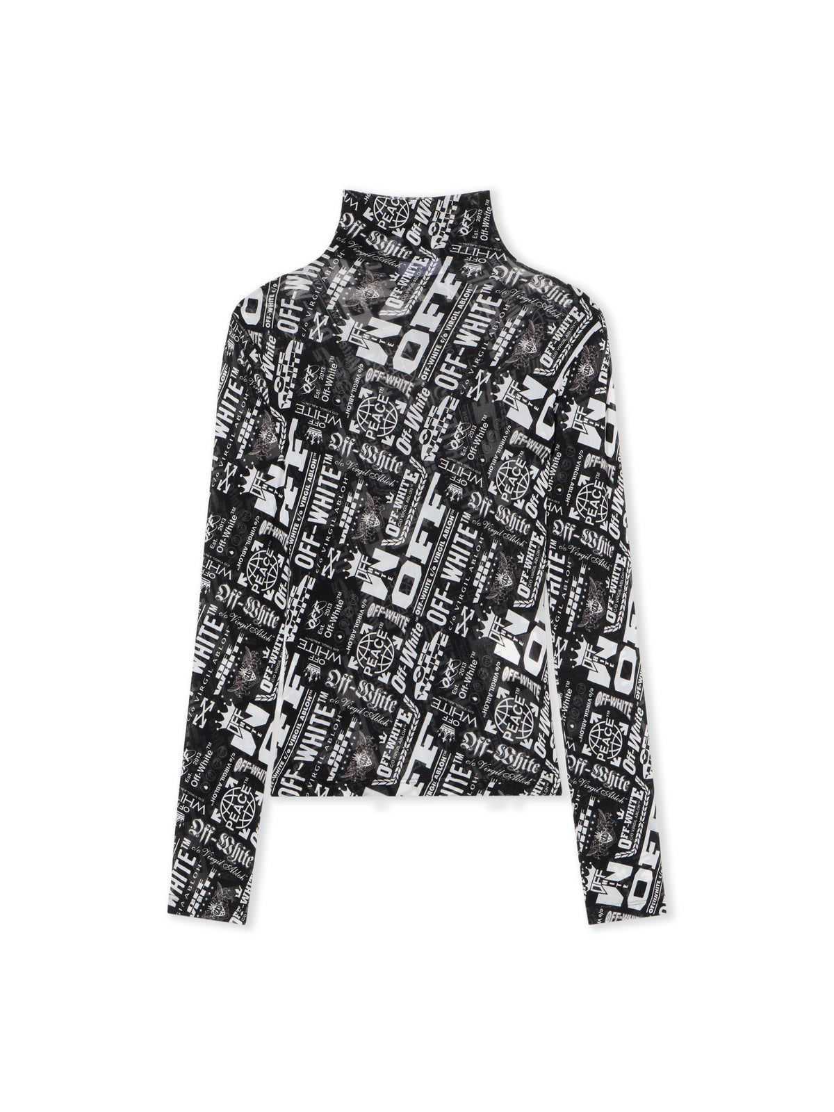 Multilogo Mesh Long Sleeve Turtle Logo Top