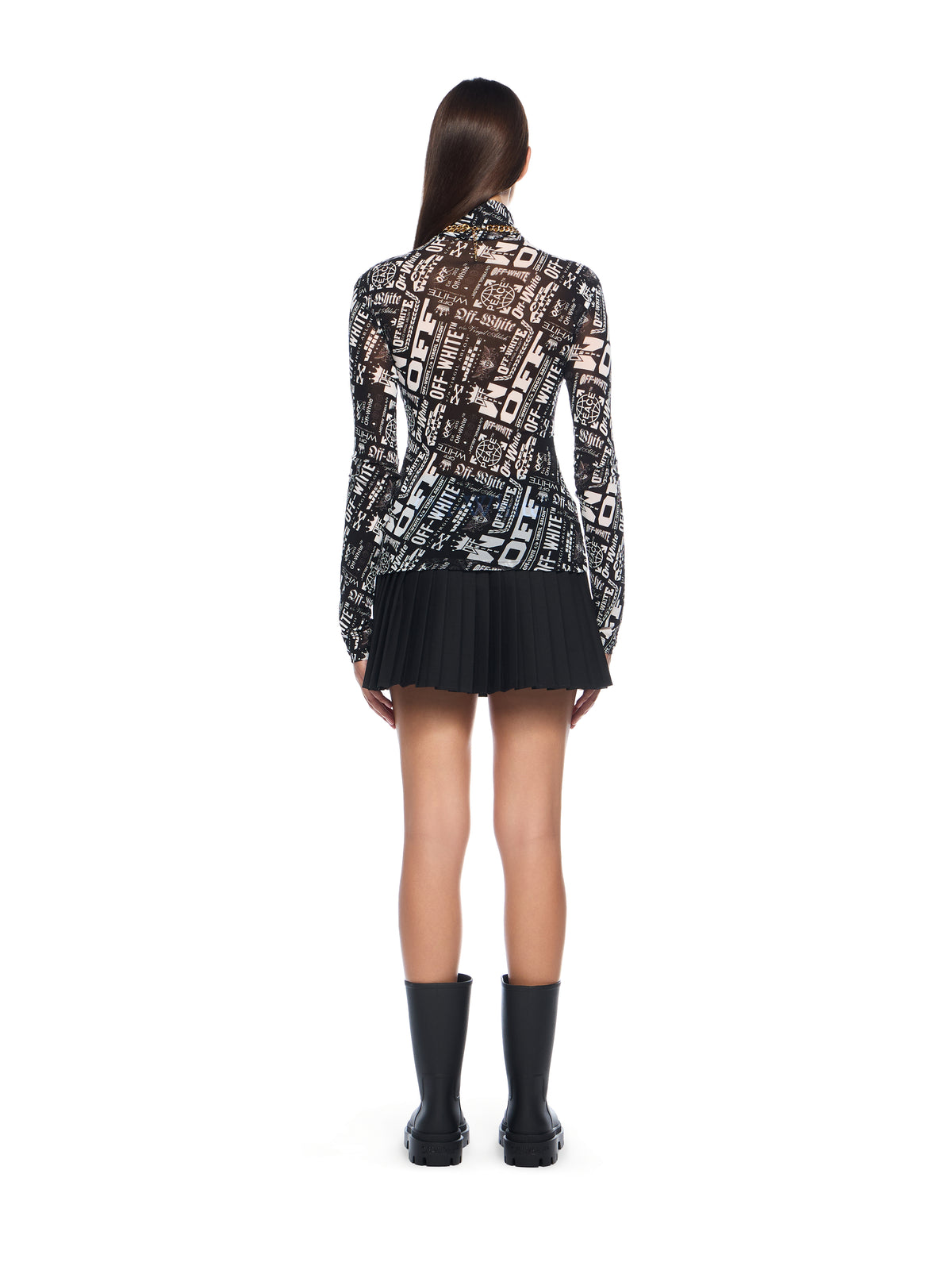 OFF WHITE Multilogo Mesh Long Sleeve Turtle Logo Top MULTILOGO-NO COLOR OWAD122F25JER002