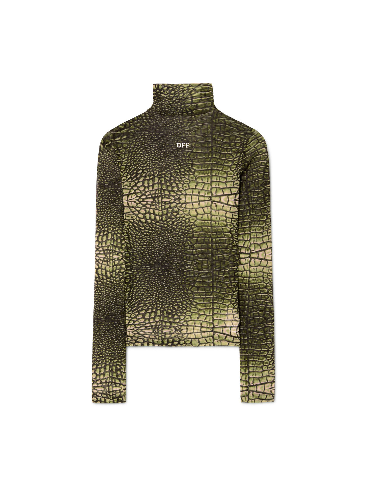 OFF WHITE Off Stamp Croco Mesh L/S Tur GREEN OWAD122S25JER002