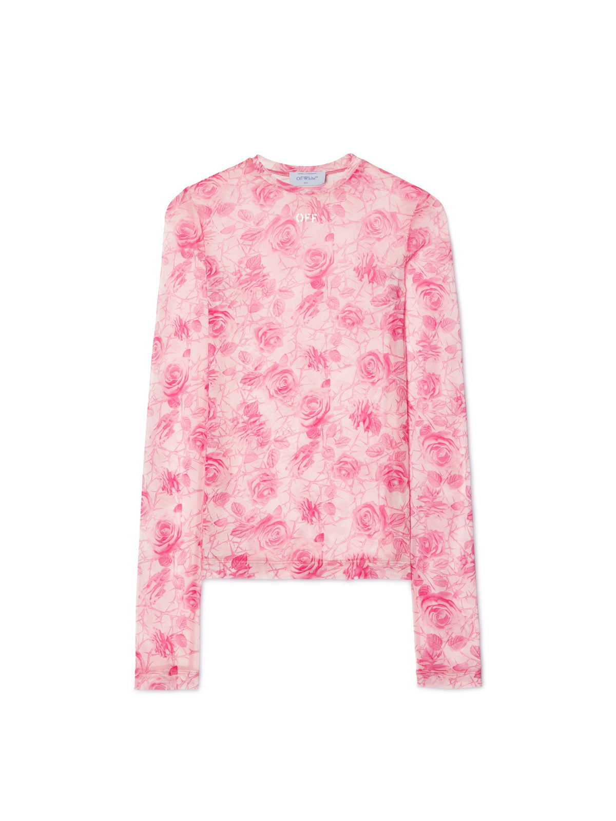 OFF STAMP ROSES MESH L/S CREW