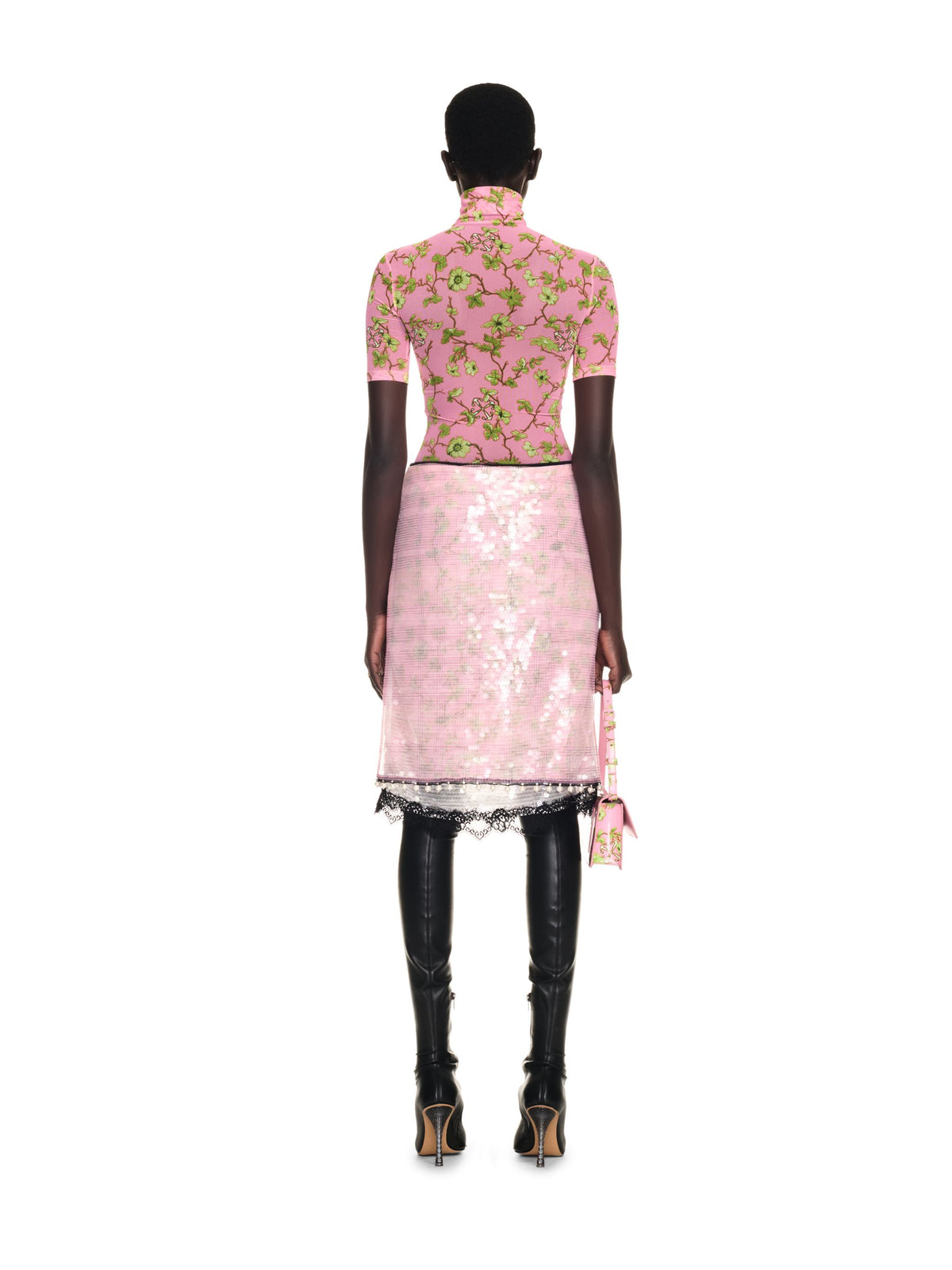 OFF WHITE Ramage Tulle S/S Turtle PINK OWAD137F24JER002