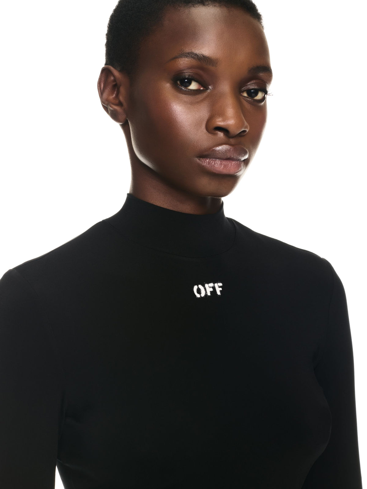 OFF WHITE Off Stamp Sec Skin L/S T Crop BLACK OWAD235C99JER001