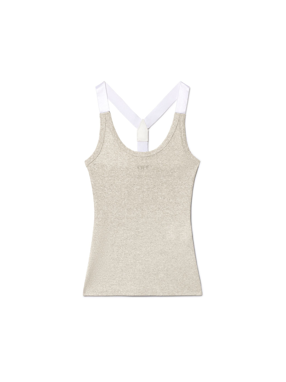 OFF WHITE Lurex Rib Alla Top SILVER OWAD25SS25JER002