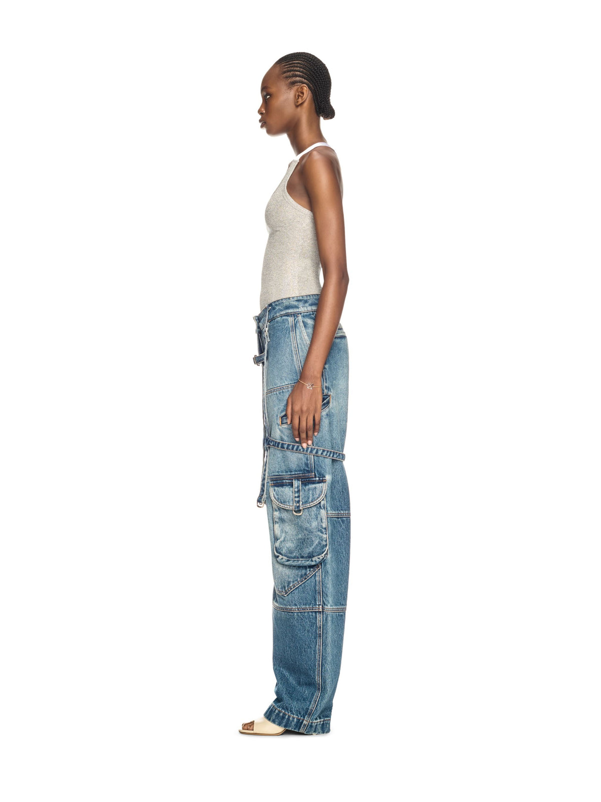 OFF WHITE Lurex Rib Alla Top SILVER OWAD25SS25JER002