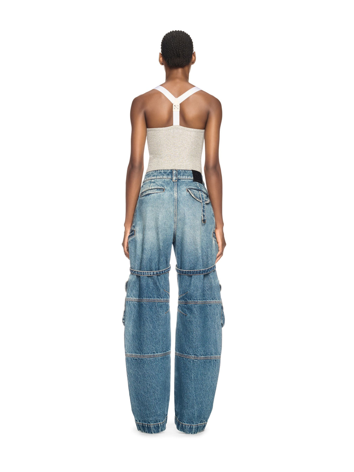 OFF WHITE Lurex Rib Alla Top SILVER OWAD25SS25JER002