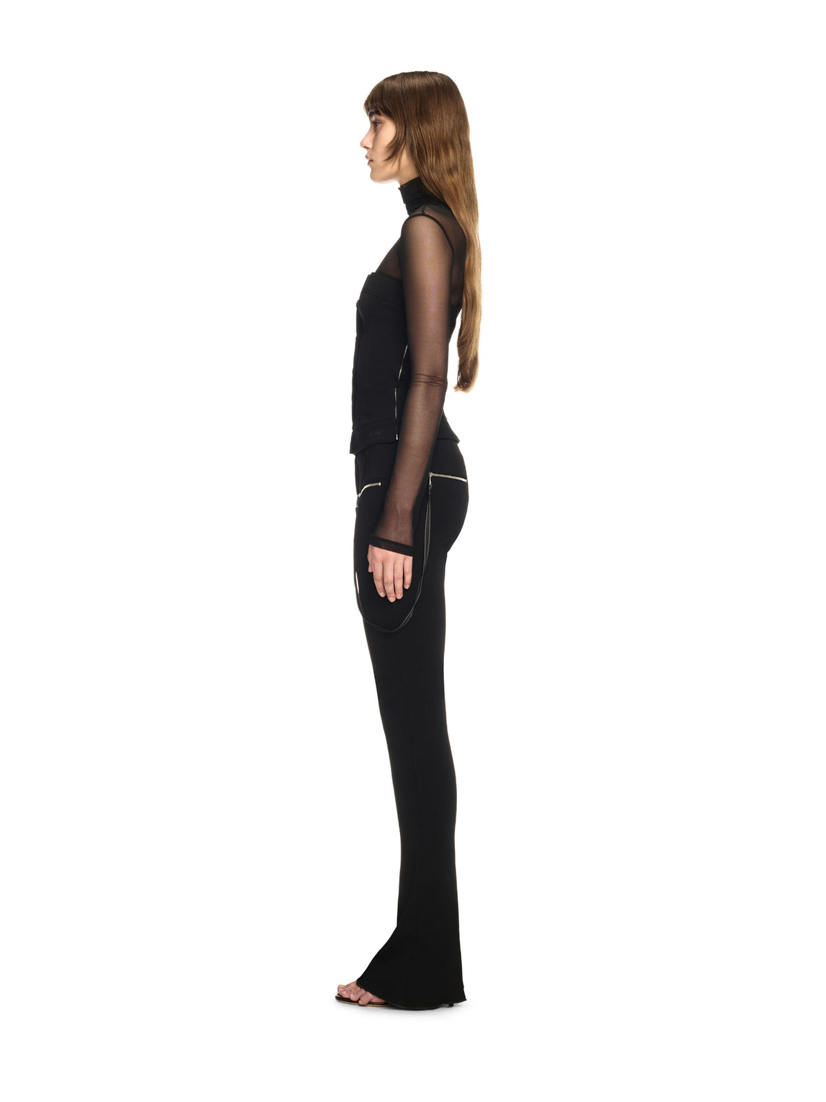 OFF WHITE Heavy Jer Corset Top BLACK OWAD25TS25JER001