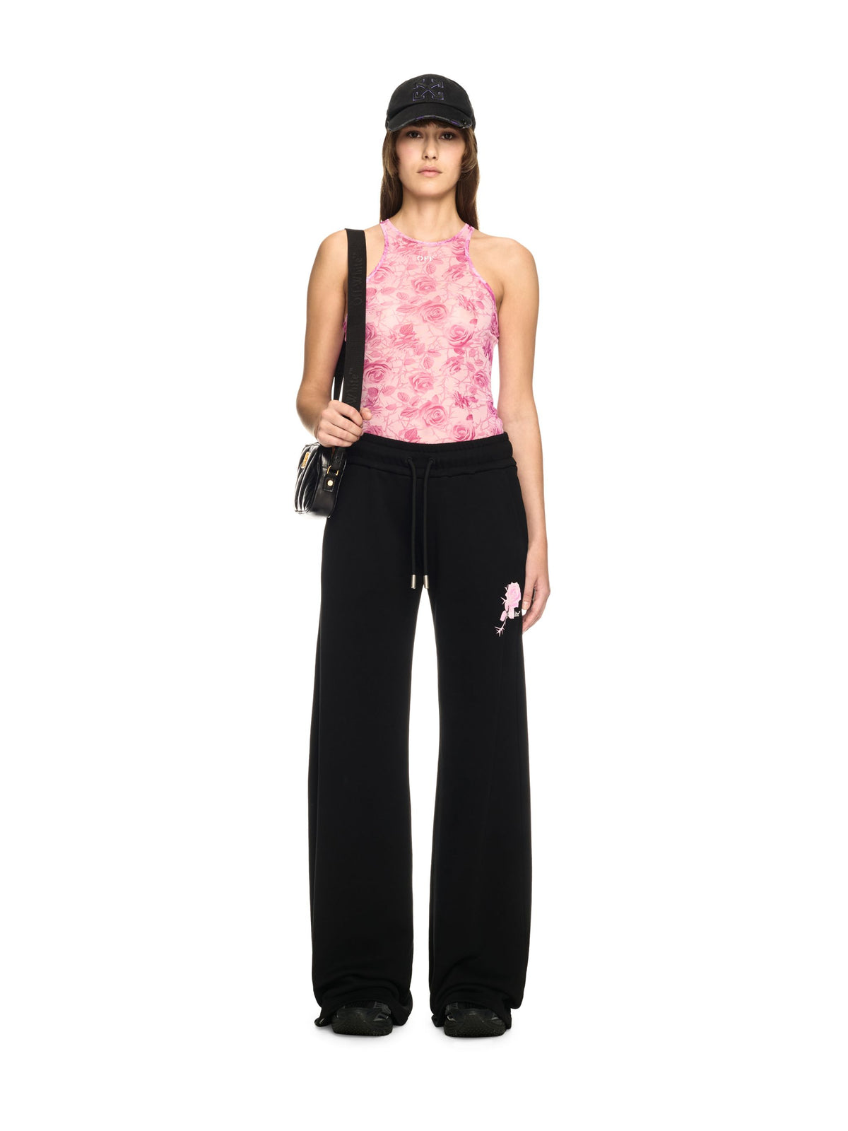 OFF WHITE Off Stamp Roses Mesh Racer To PINK OWAD26HS25JER001