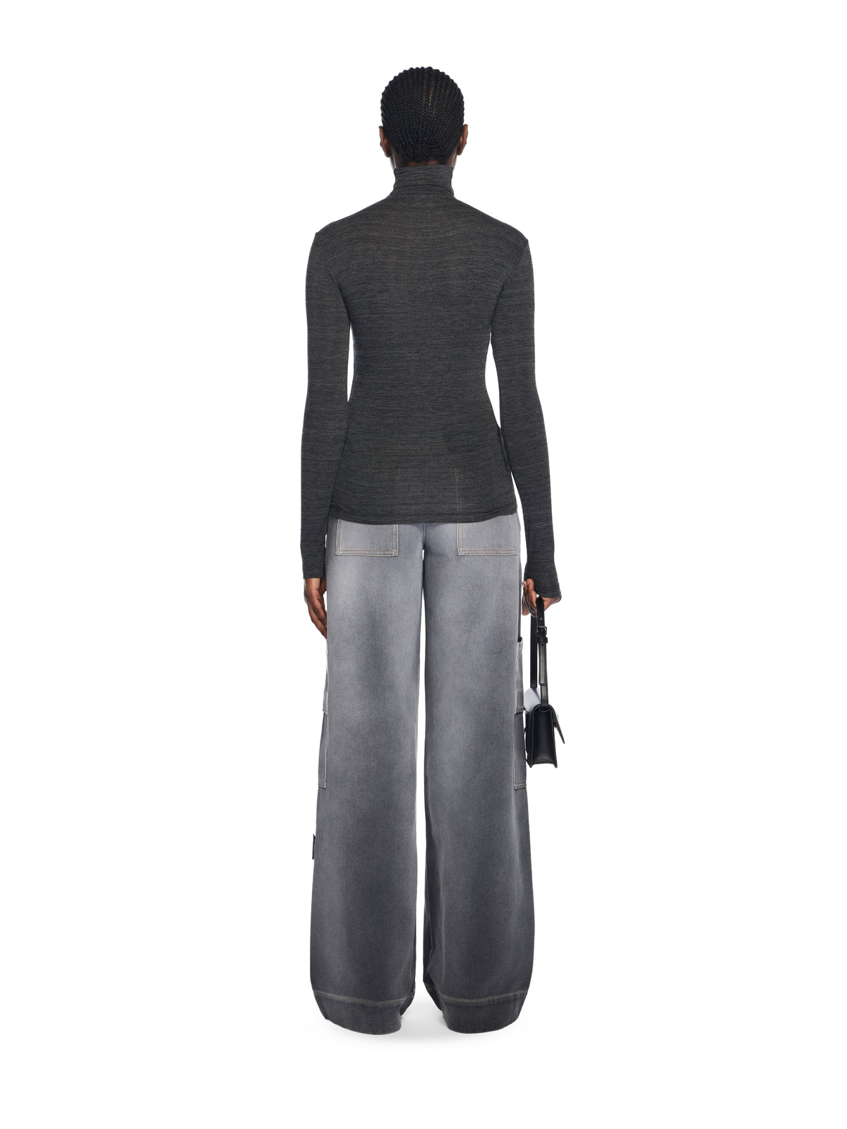 OFF WHITE Off Stamp Turtleneck Top BLACKENED PEARL-RED DAHLIA OWAD275F25JER001