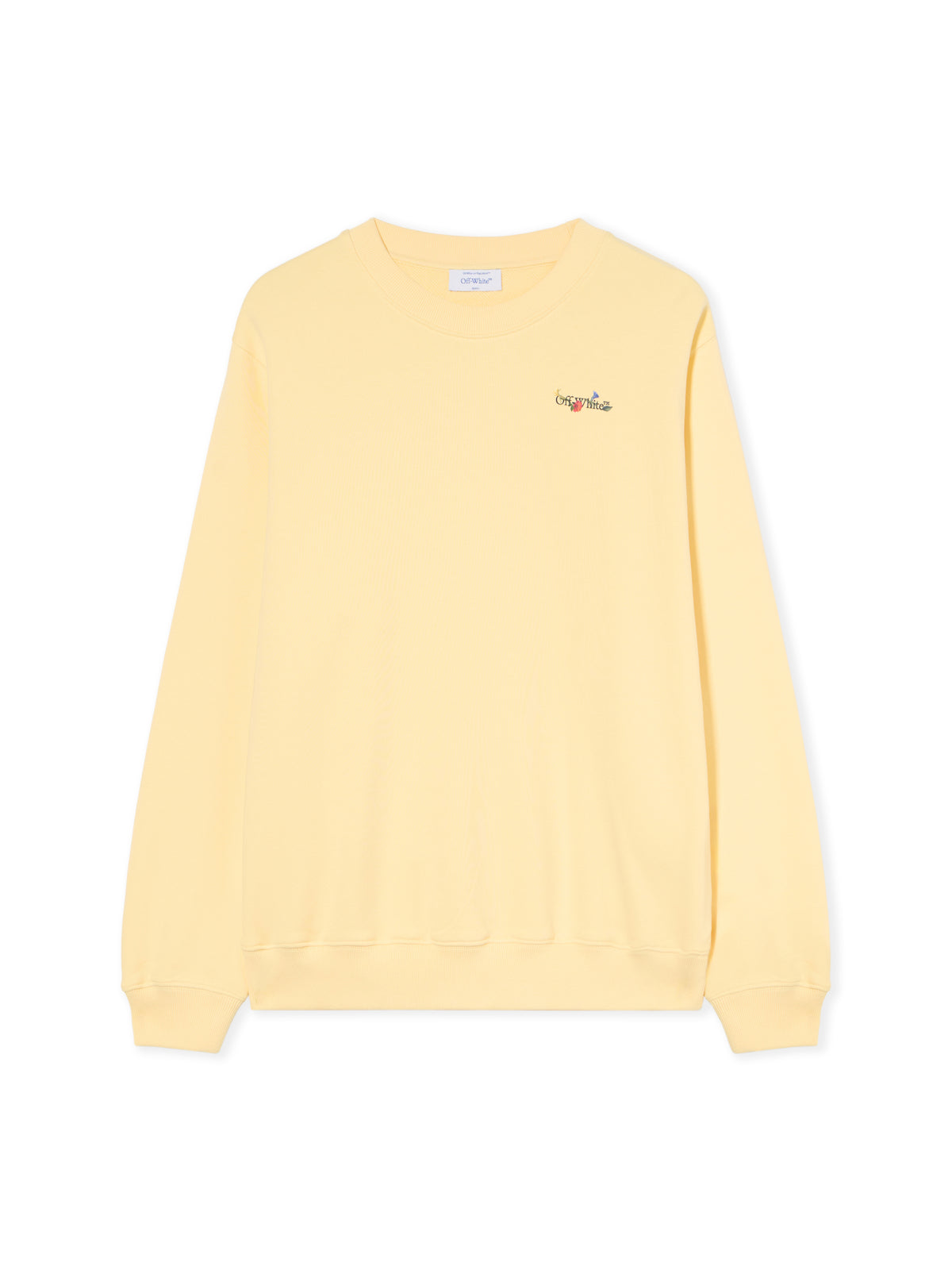 OFF WHITE Arrow Glass Flower Crewneck Logo Sweatshirt DOUBLE CREAM-BLACK OWBA055F25FLE001